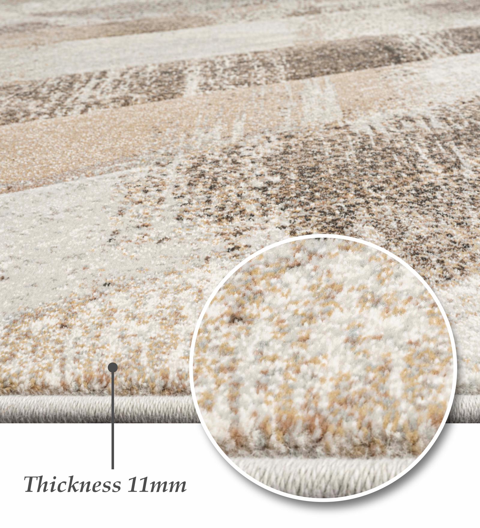 Aquarius Abstract Machine Made Carpet Beige and Brown