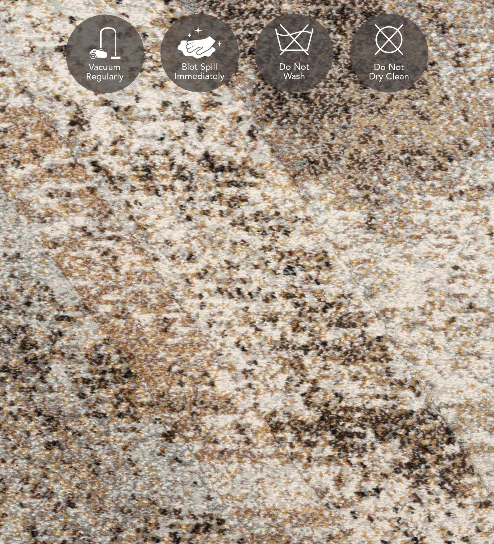 Aquarius Abstract Machine Made Carpet Beige and Brown