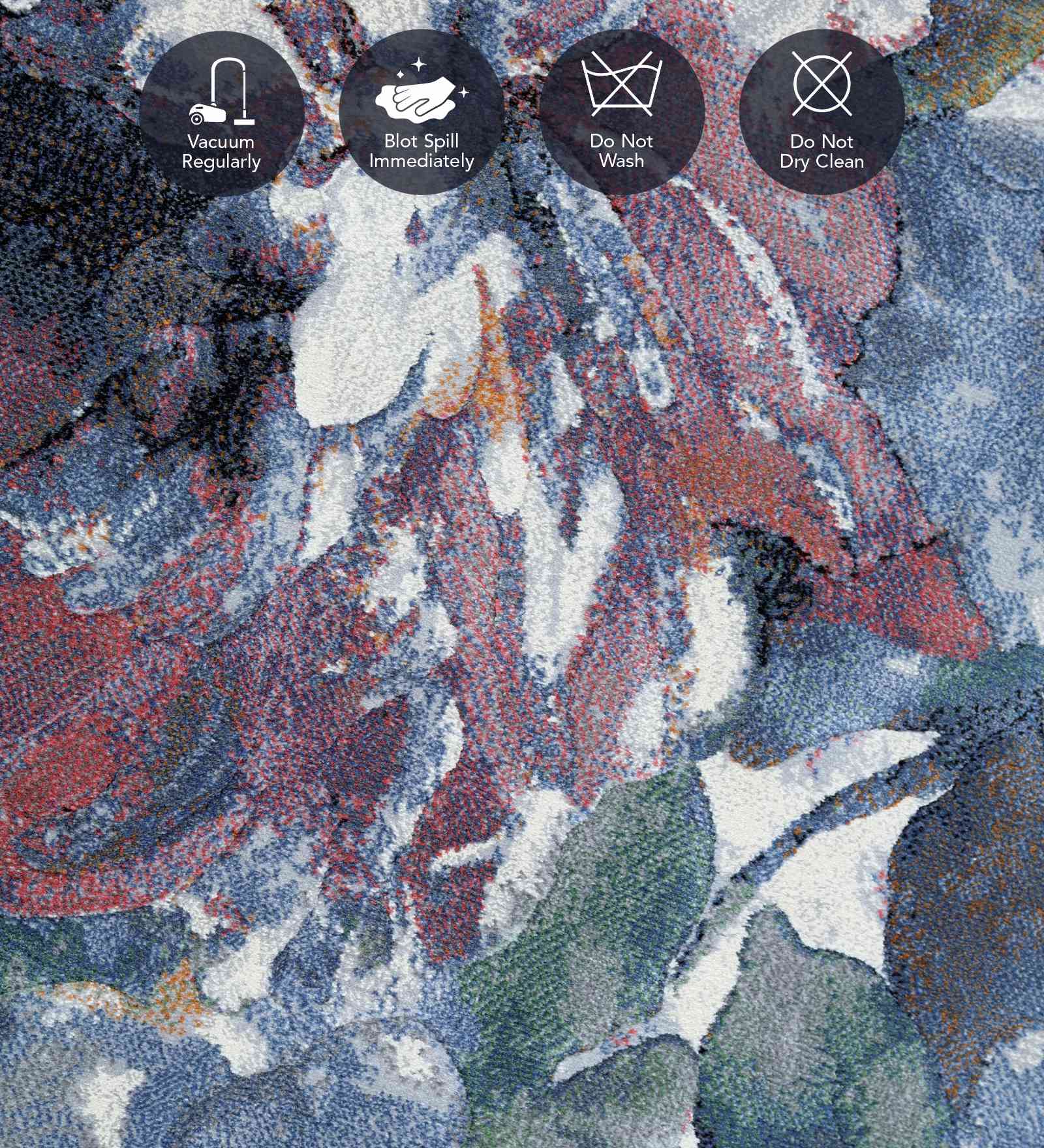 Aquarius Floral Machine Made Carpet Blue