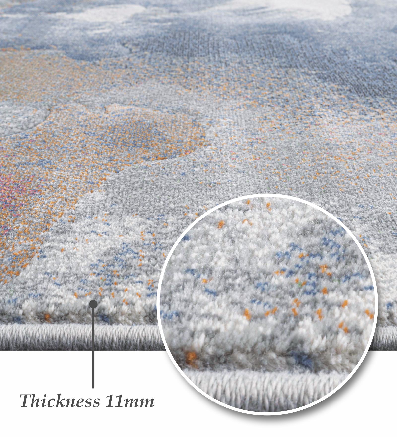 Aquarius Abstract Machine Made Carpet Blue