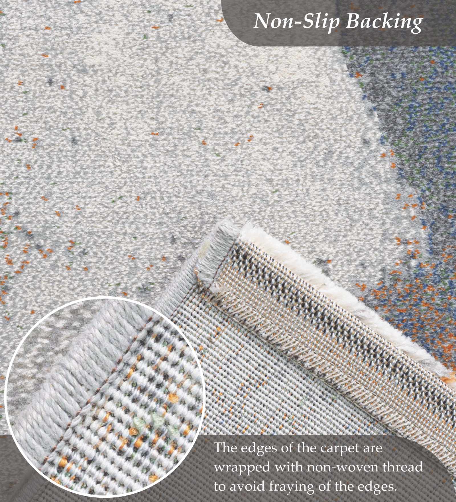 Aquarius Abstract Machine Made Carpet Blue