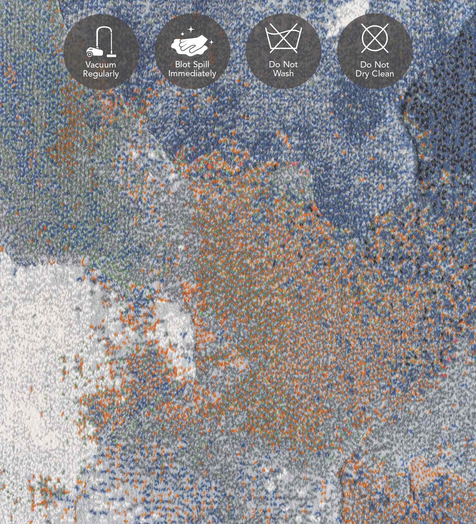 Aquarius Abstract Machine Made Carpet Blue