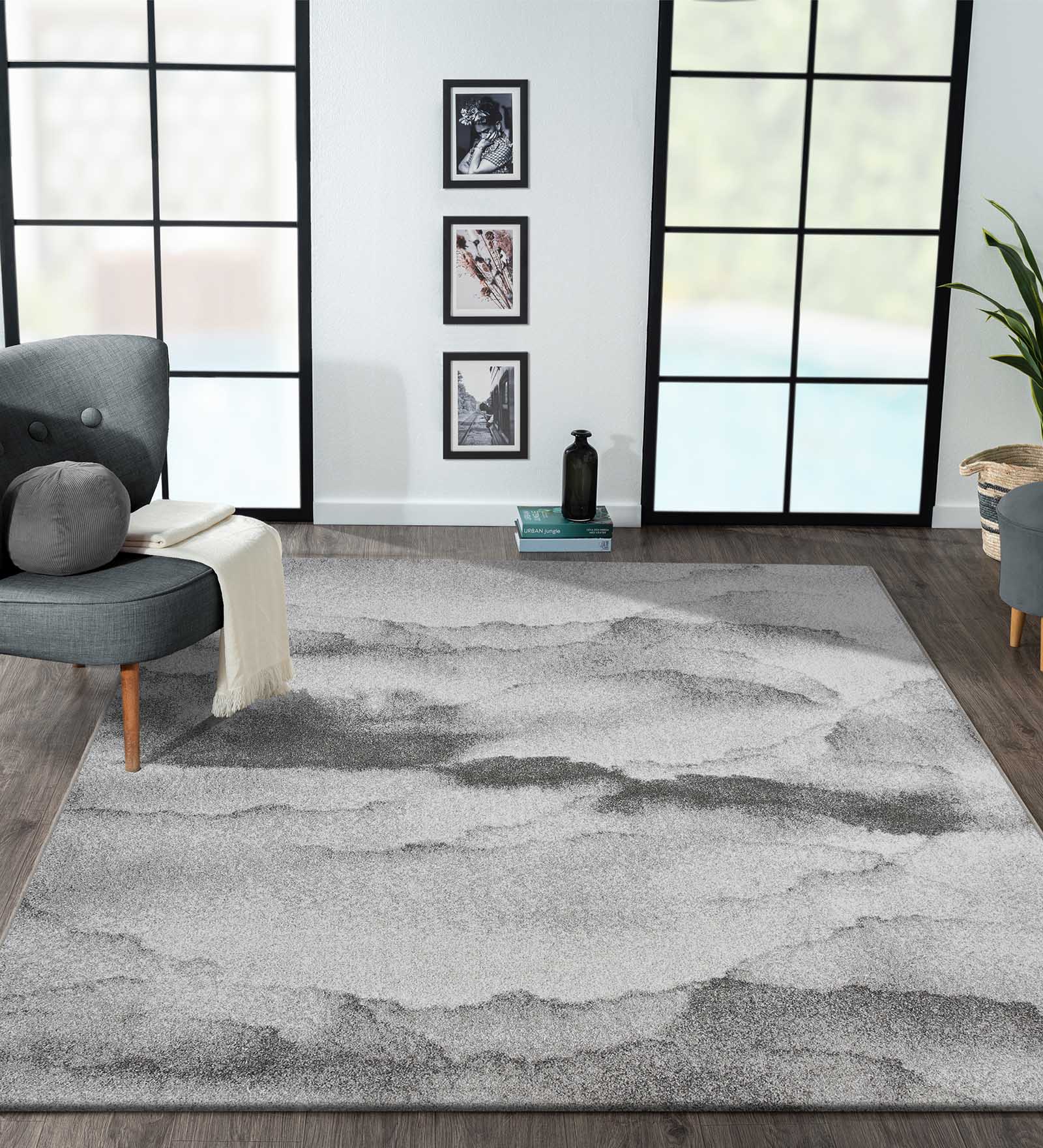 Softness Modern Abstract Carpet Grey