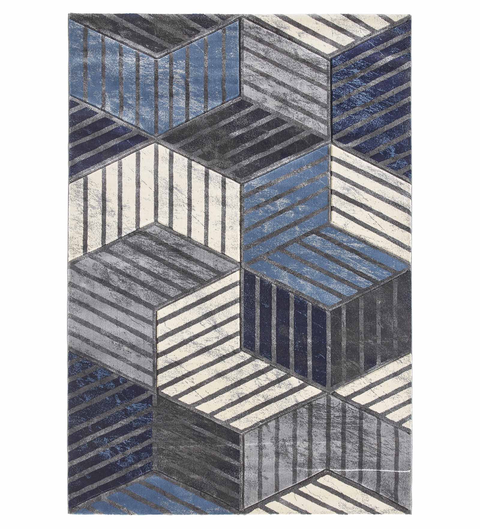 Bella Geometric Carpet Grey Cream