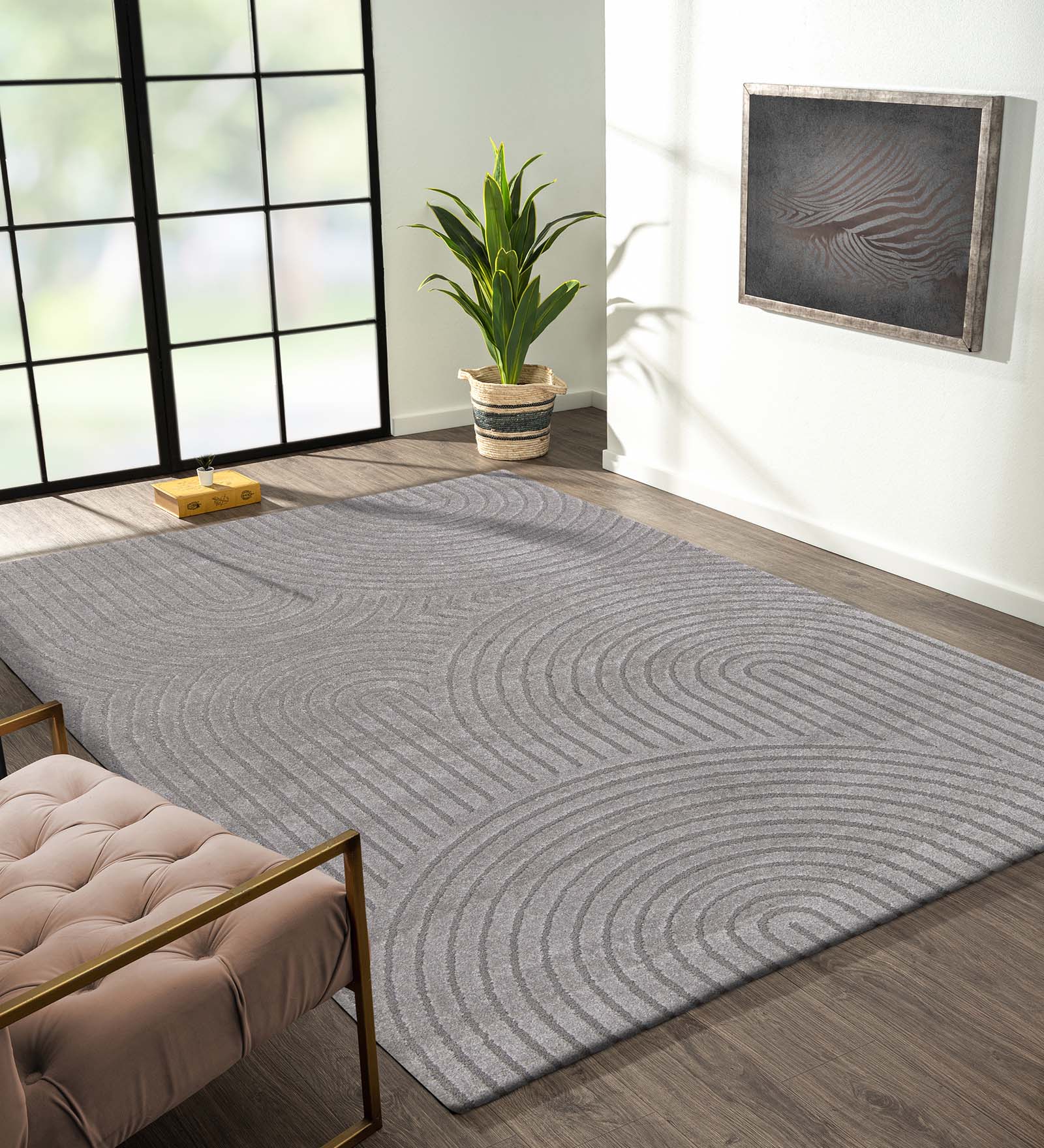 Cocoon Geometric Carpet Grey