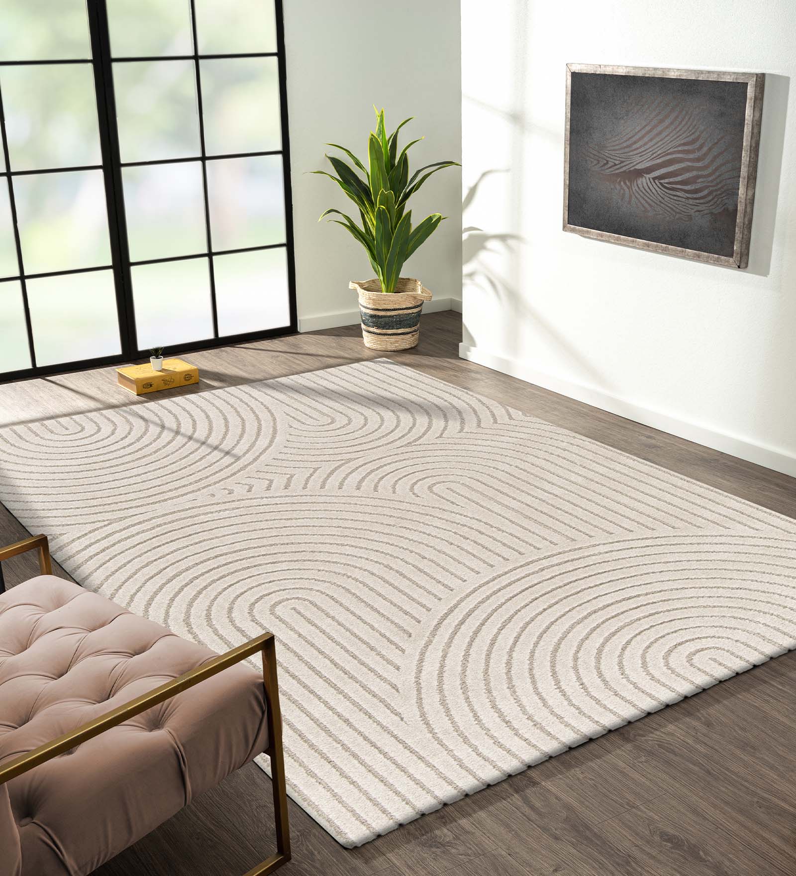 Cocoon Geometric Carpet Cream Beige