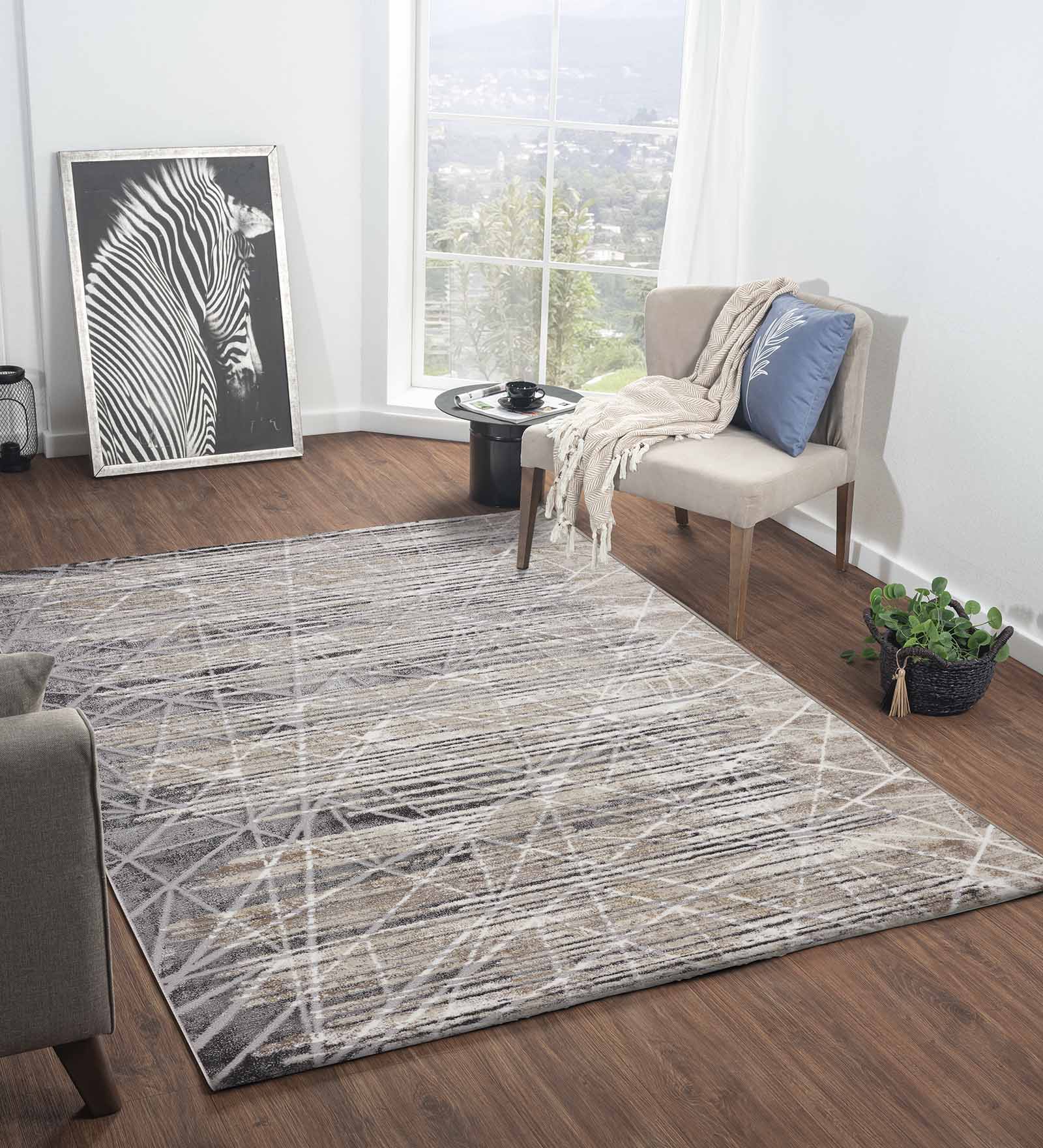 Norway Abstract Carpet Beige and Grey