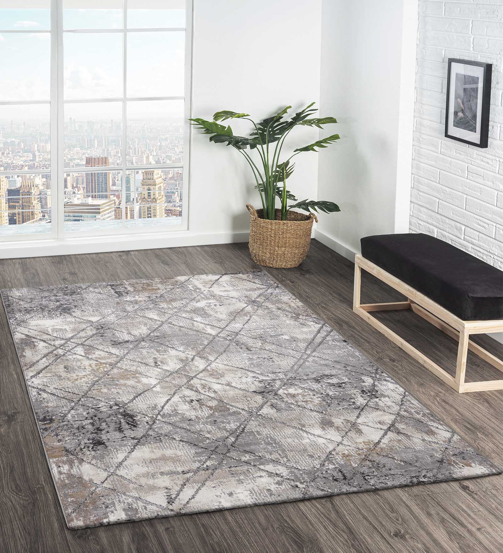 Norway Abstract Carpet Grey and Brown