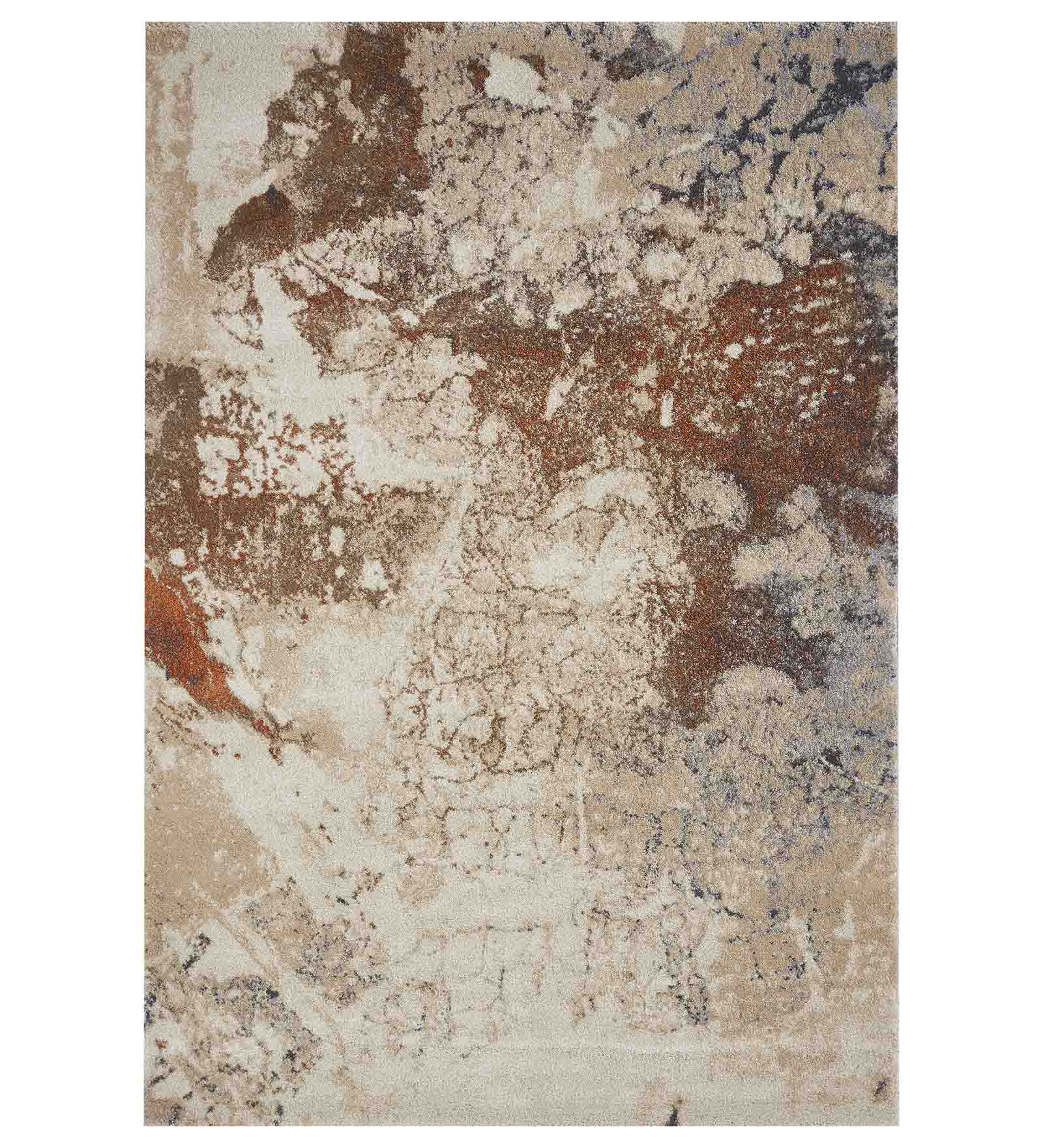 Omaxe Abstract Carpet Rust and Beige