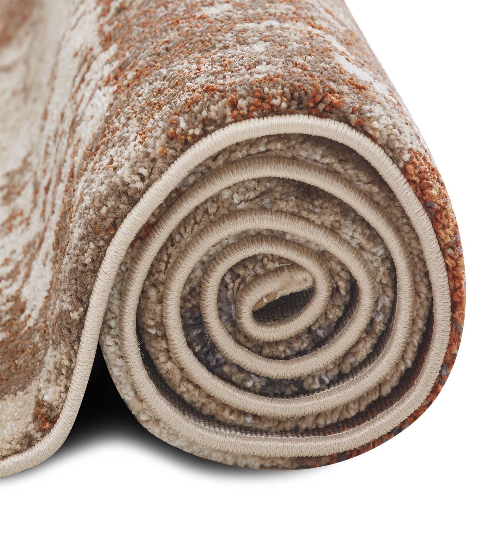 Omaxe Abstract Carpet Rust and Beige