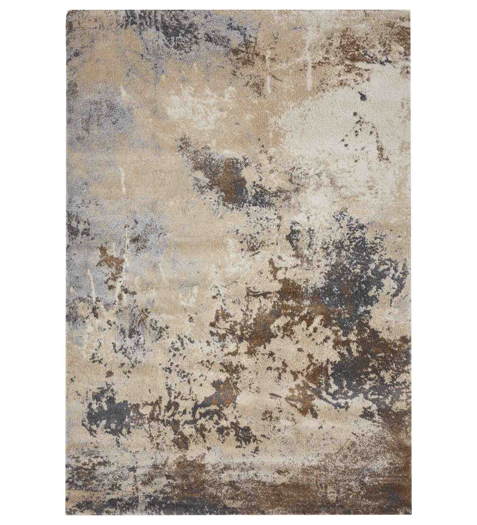 Omaxe Abstract Carpet Beige and Grey