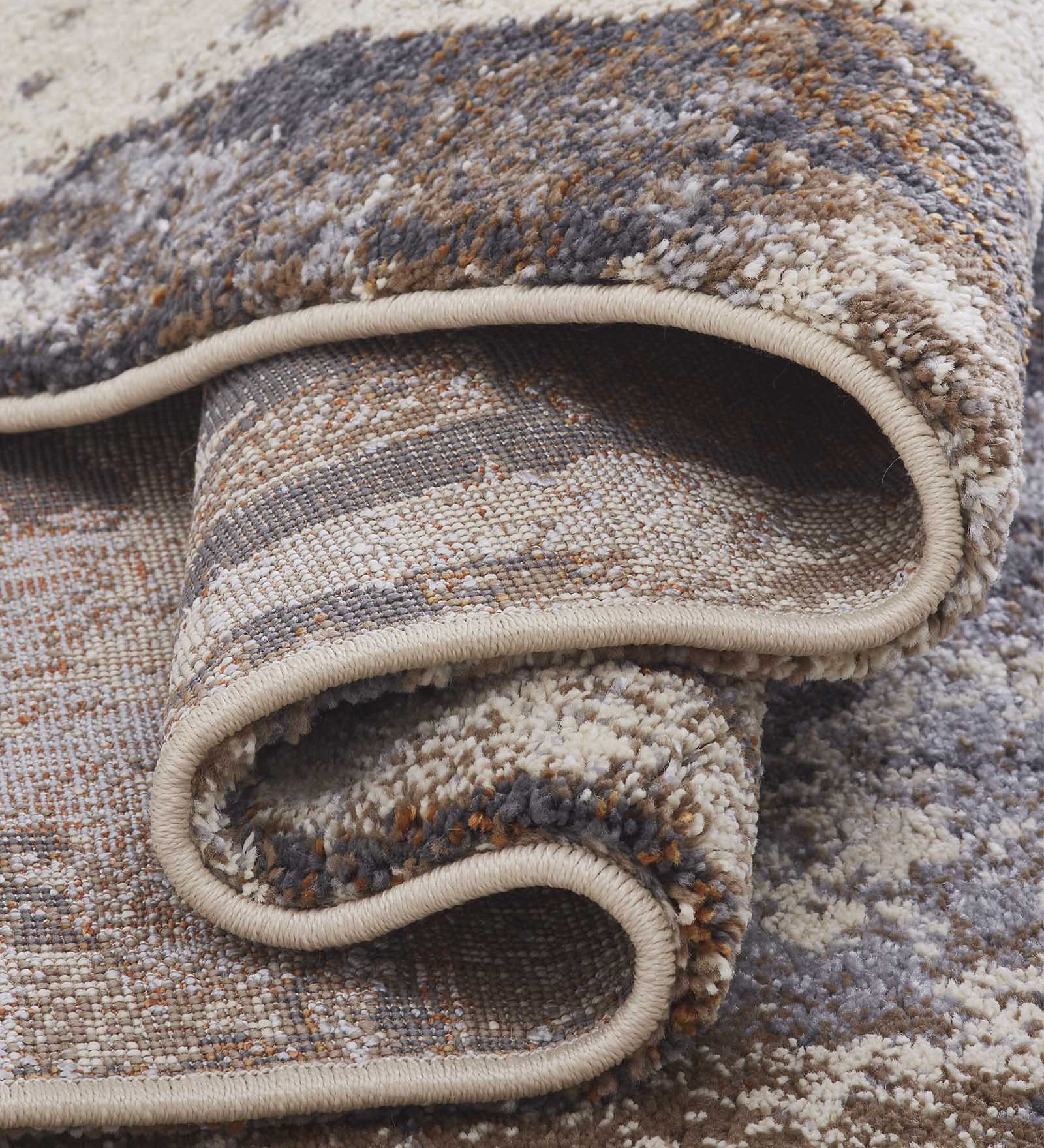 Omaxe Abstract Carpet Grey and Beige