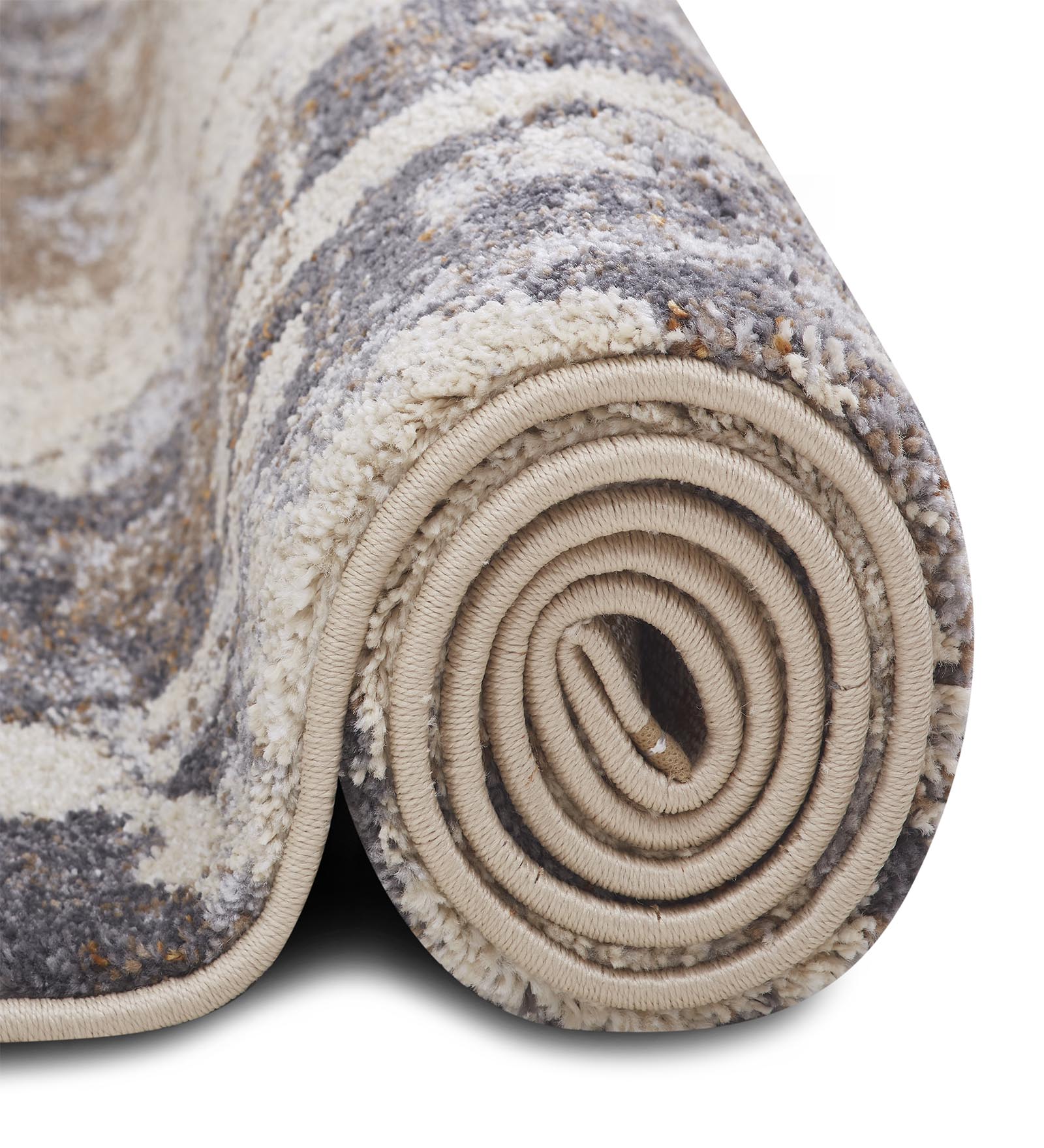 Omaxe Abstract Carpet Grey and Beige