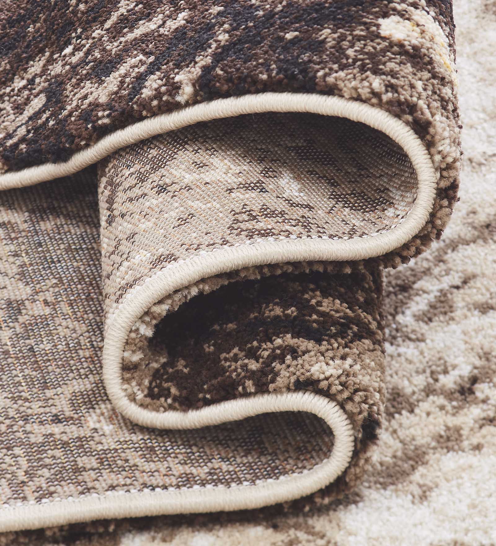 Omaxe Abstract Carpet D.Brown and Beige