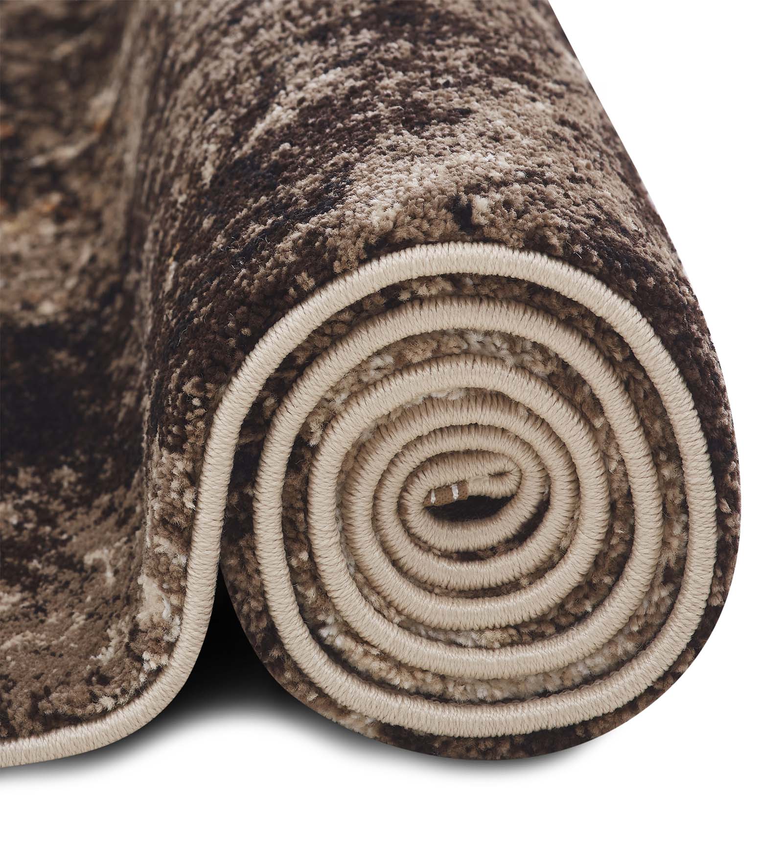 Omaxe Abstract Carpet D.Brown and Beige