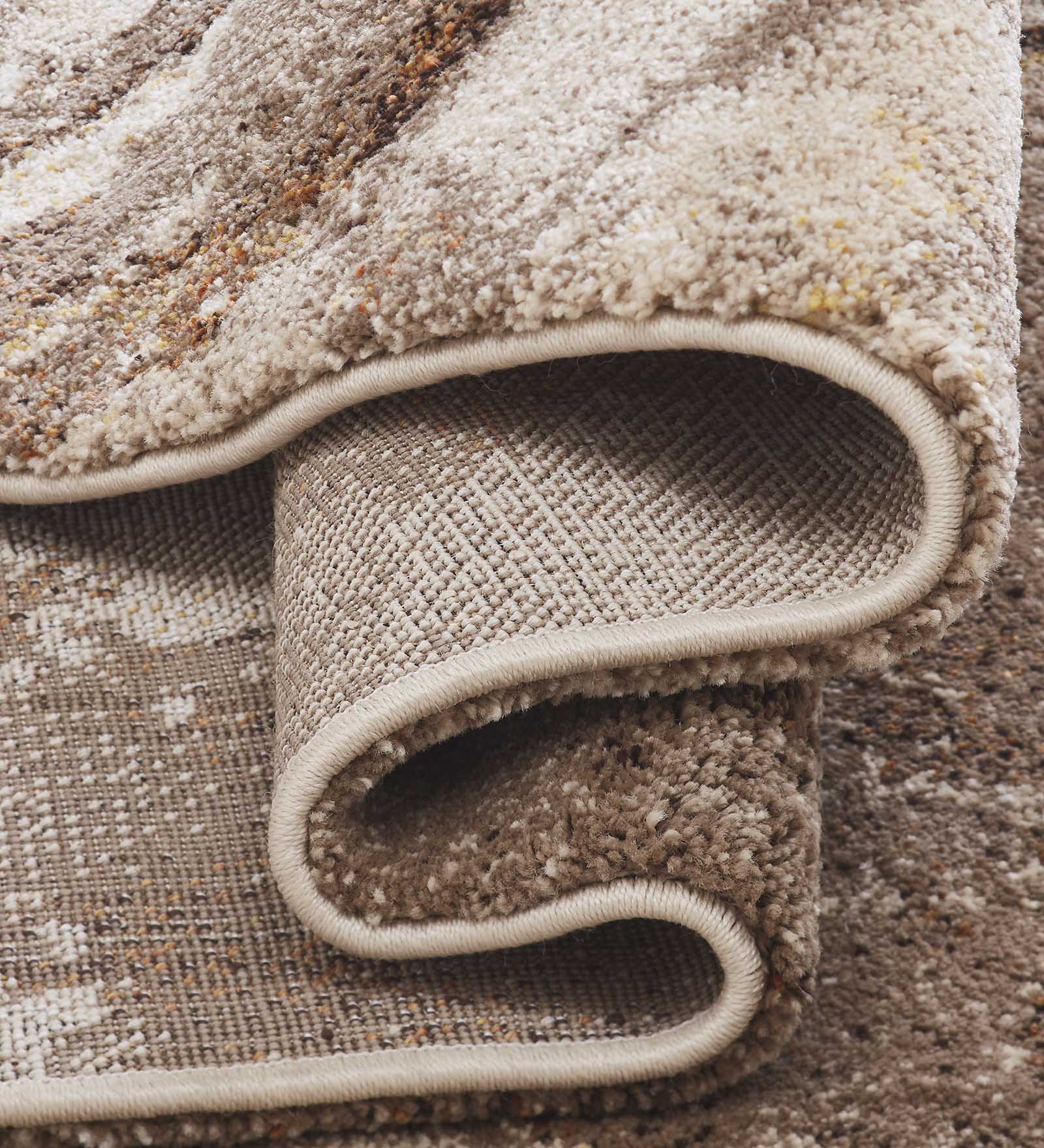 Omaxe Abstract Carpet Beige and Brown