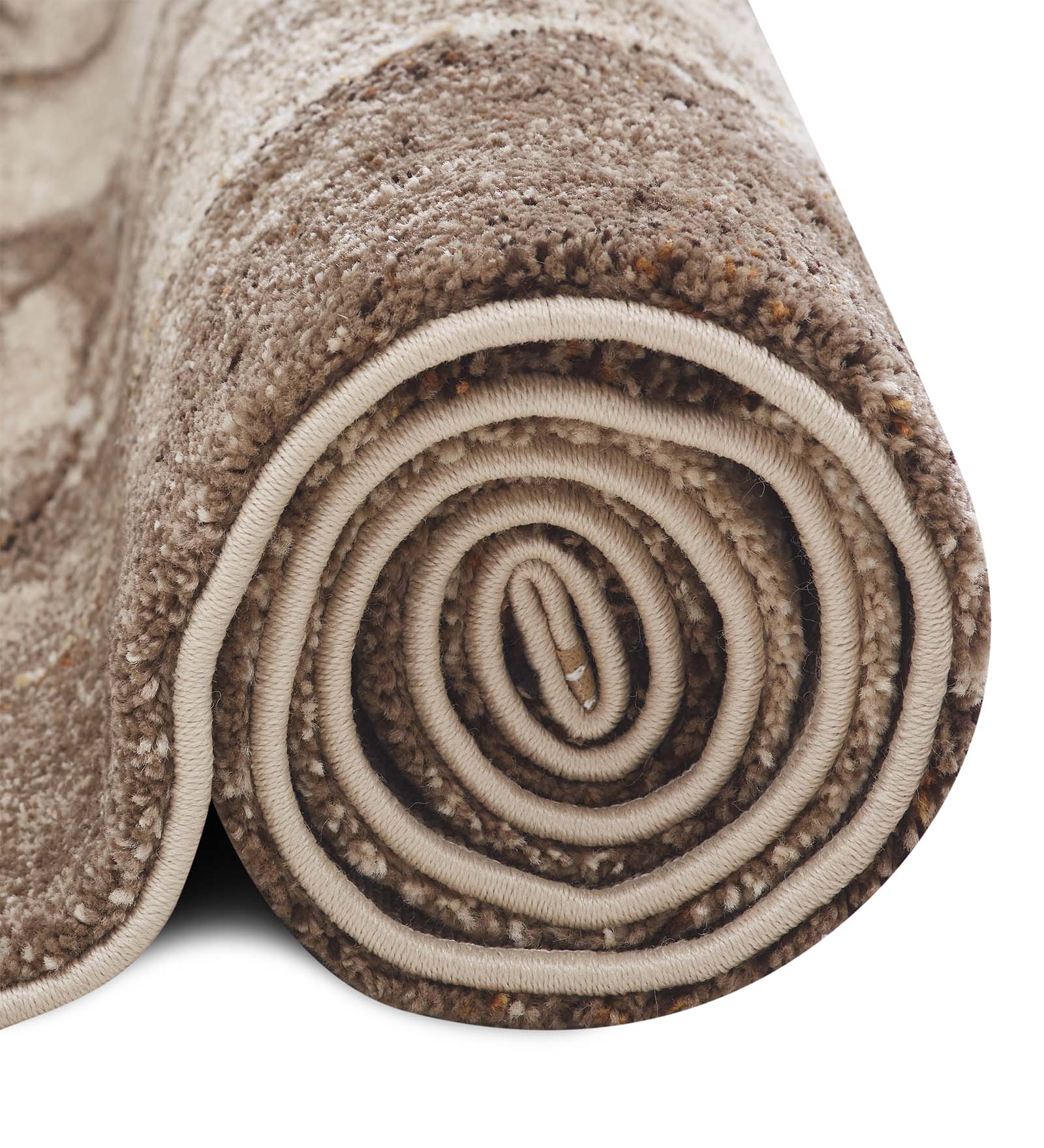 Omaxe Abstract Carpet Beige and Brown