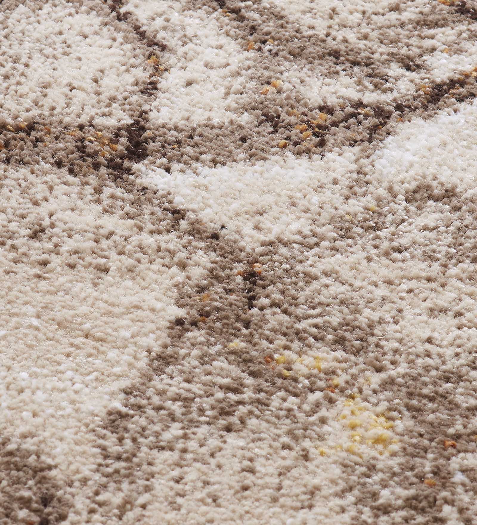 Omaxe Abstract Carpet Beige and Brown