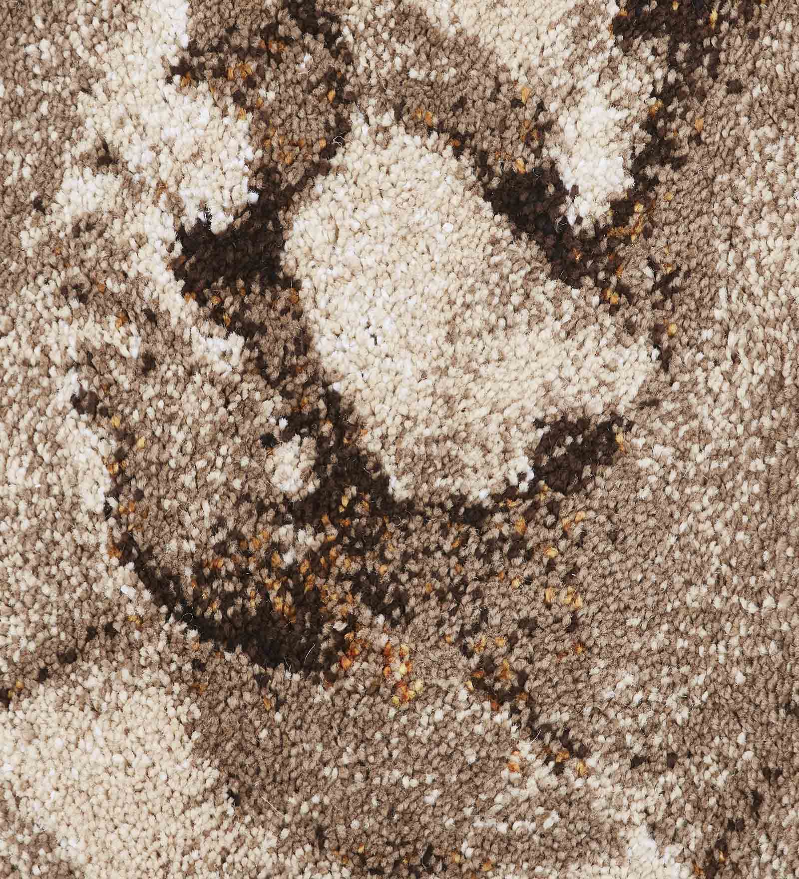 Omaxe Abstract Carpet Beige and Brown