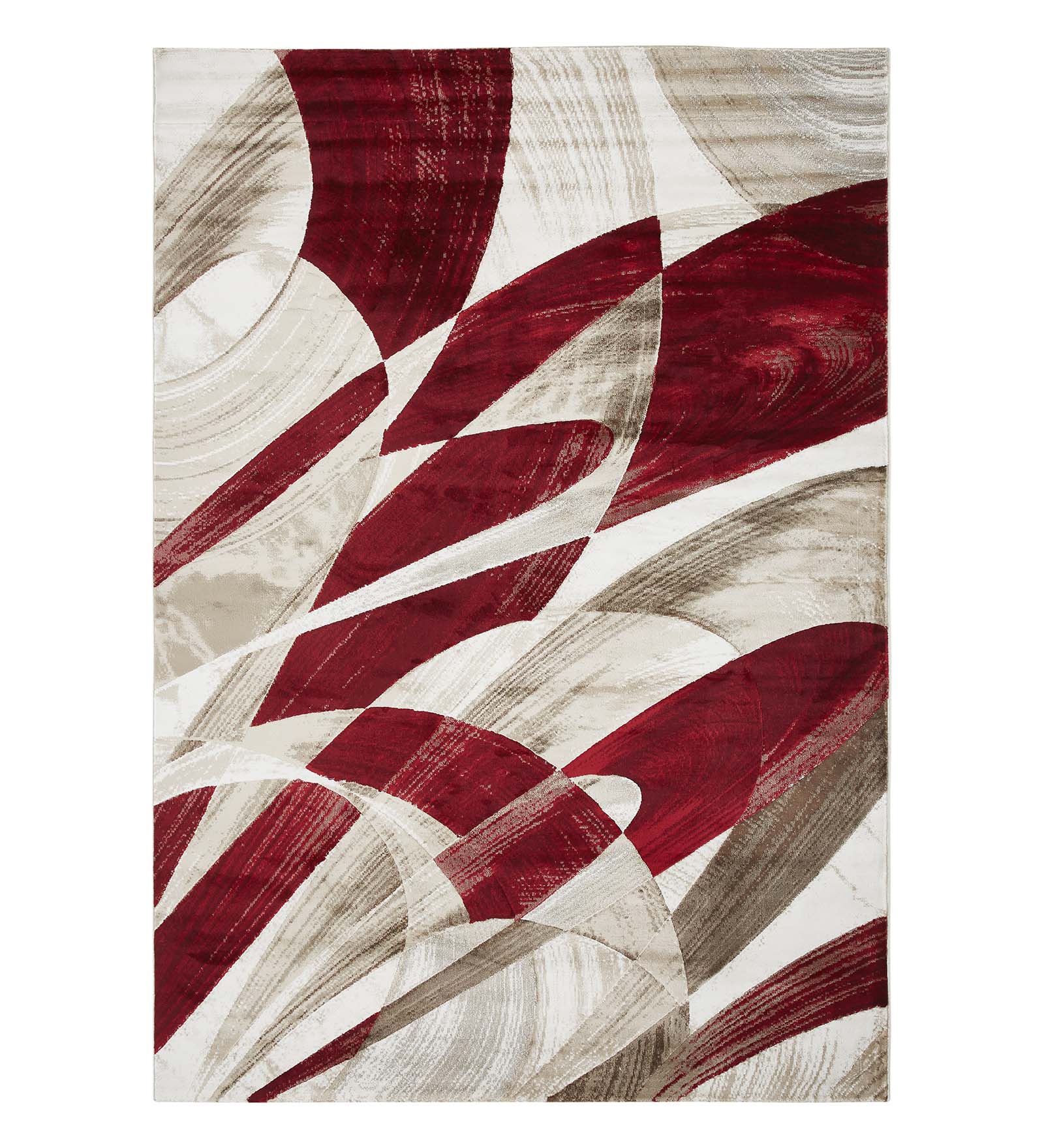 Flamme Abstract Carpet Red and Cream