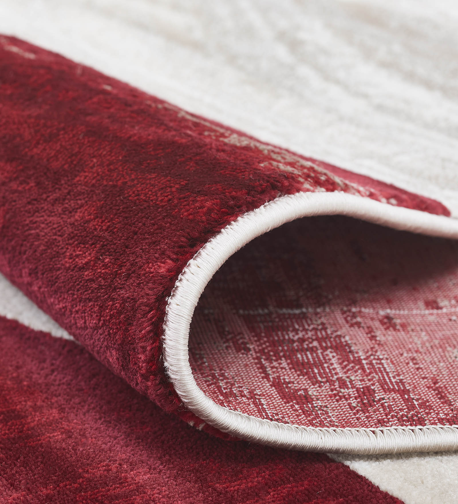 Flamme Abstract Carpet Red and Cream