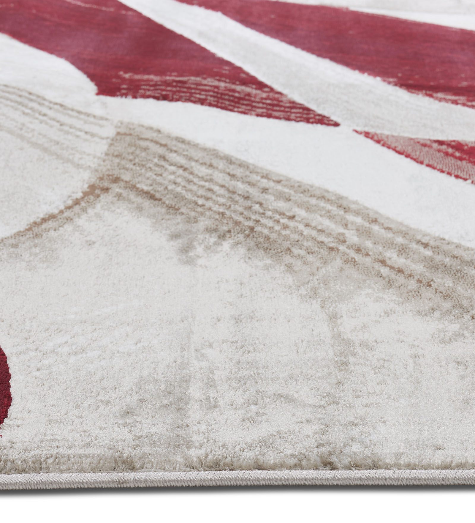 Flamme Abstract Carpet Red and Cream