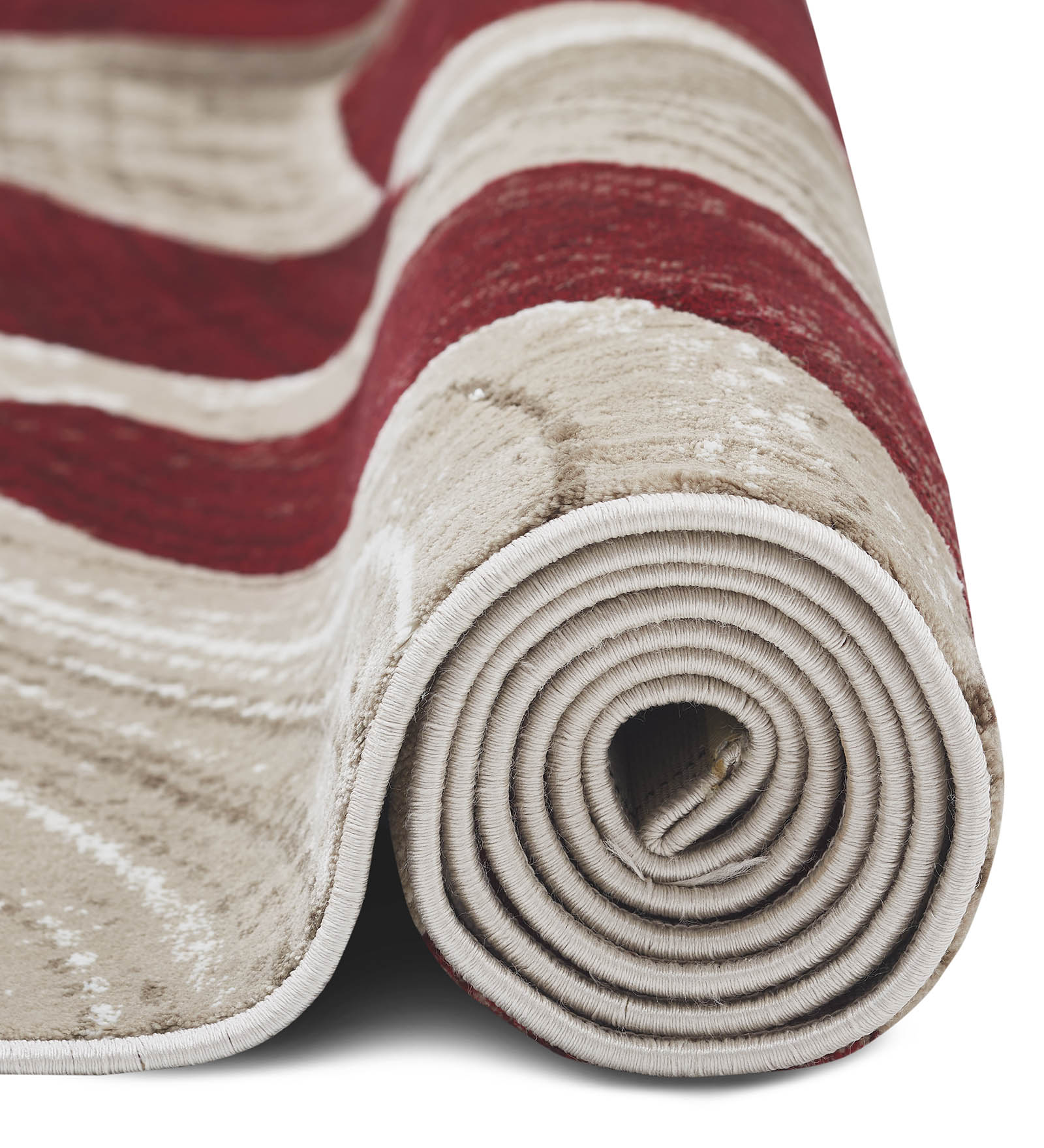 Flamme Abstract Carpet Red and Cream