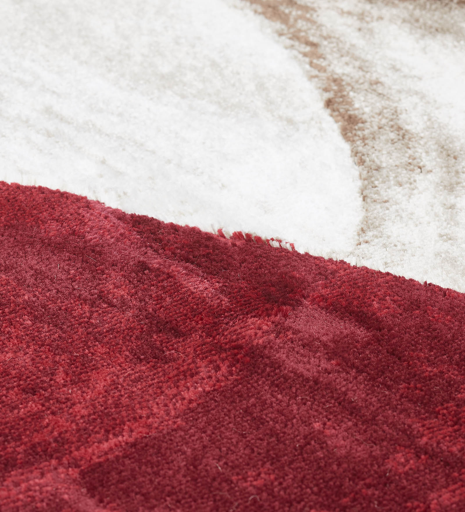 Flamme Abstract Carpet Red and Cream