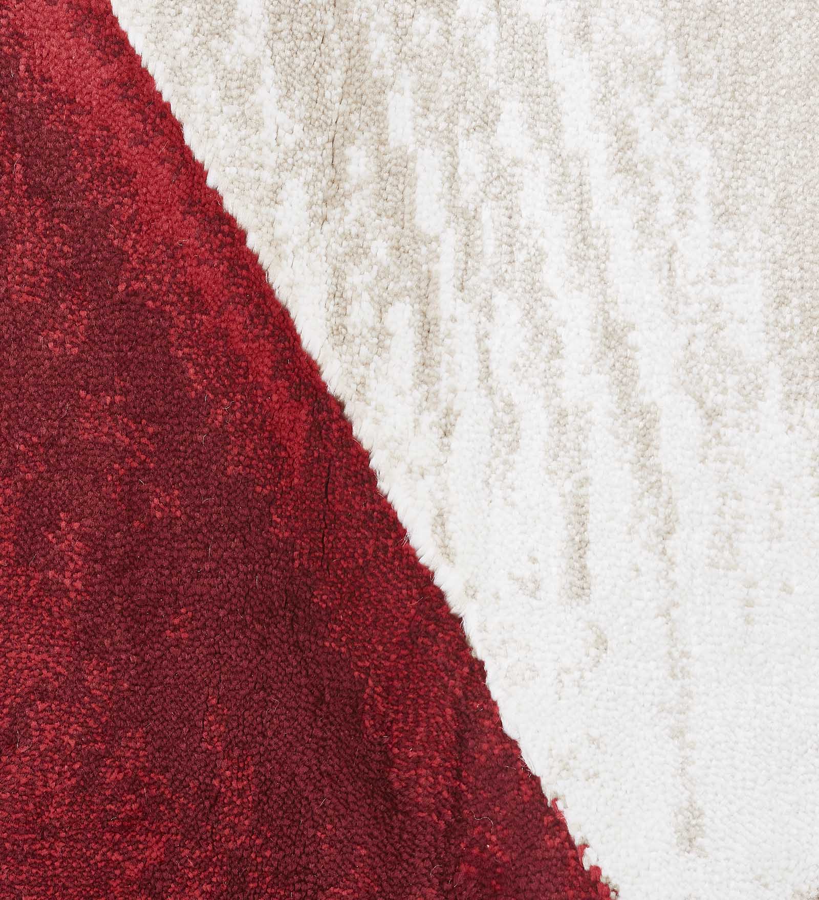 Flamme Abstract Carpet Red and Cream