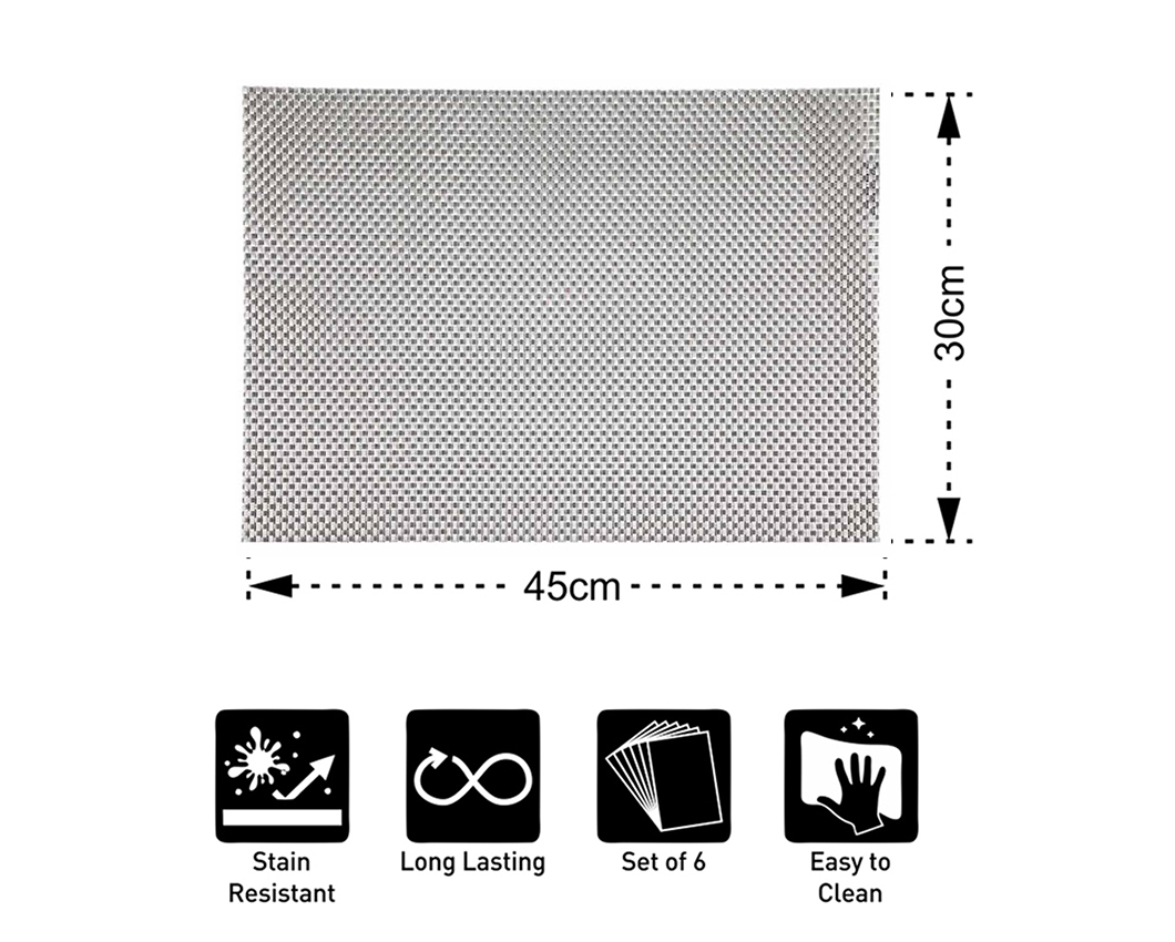 OBSESSIONS Heat Resistant and Washable Table Mat Silver