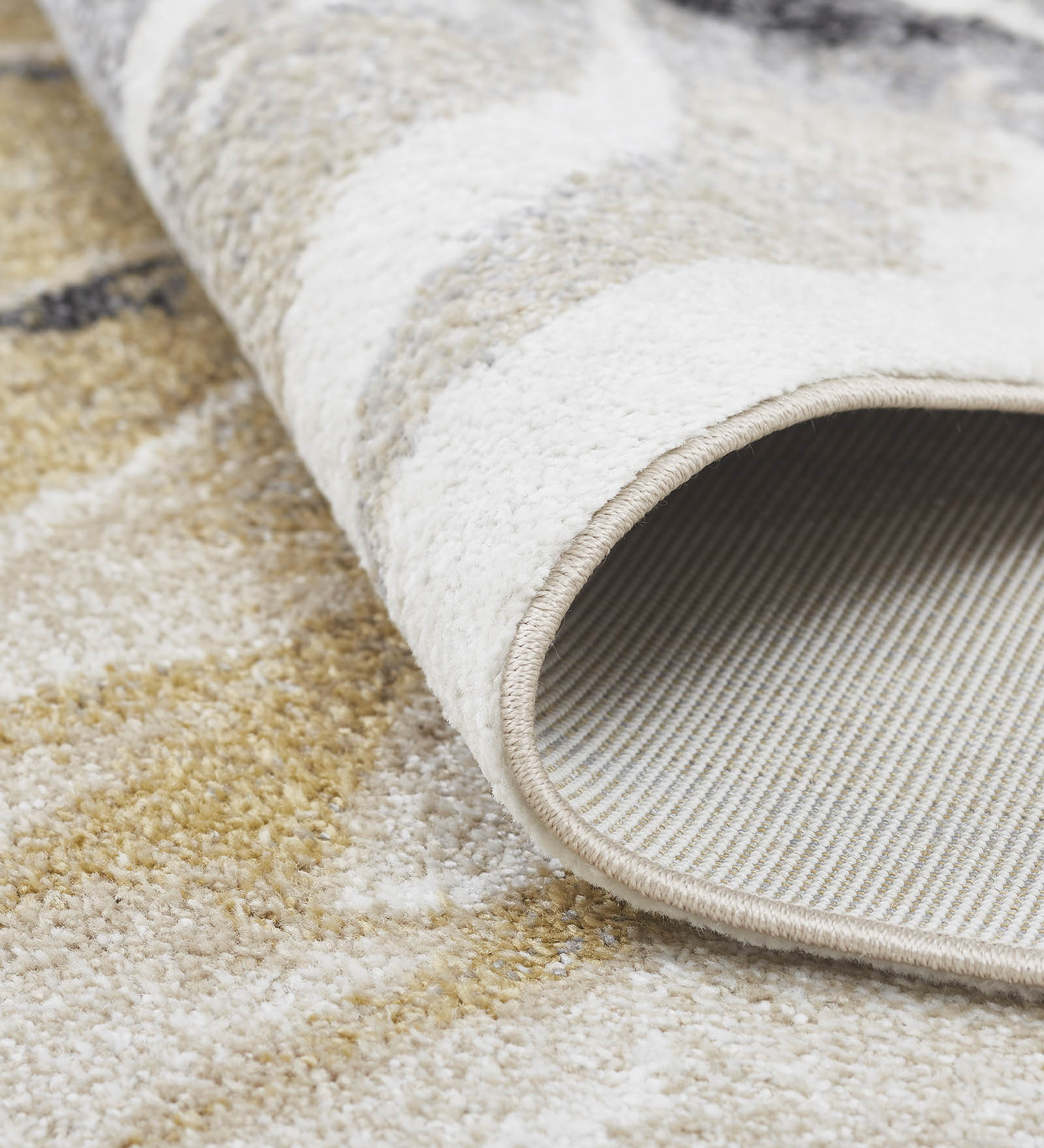 Arizona Floral Carpet Gold and Grey