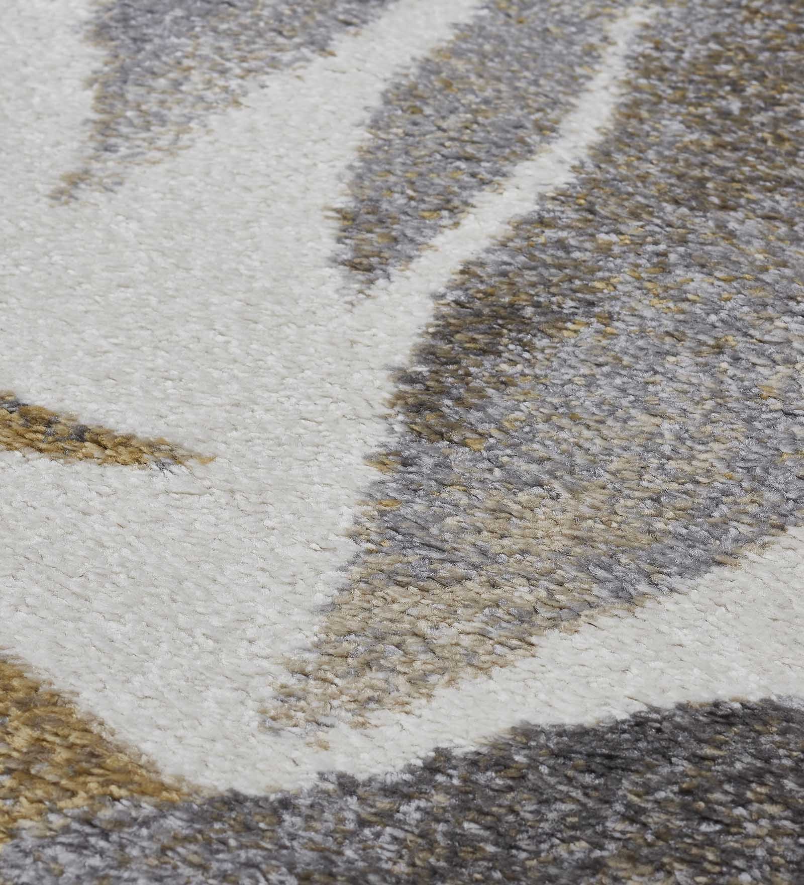 Arizona Floral Carpet Gold and Grey