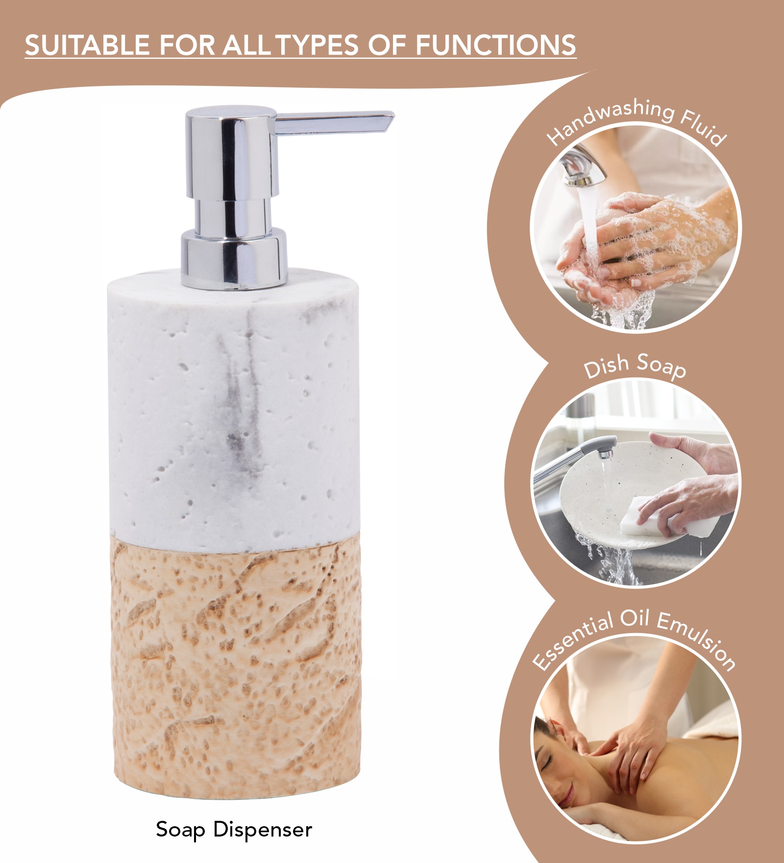 Vibe 4Pcs Bathroom Set Polyresin Bath Beige