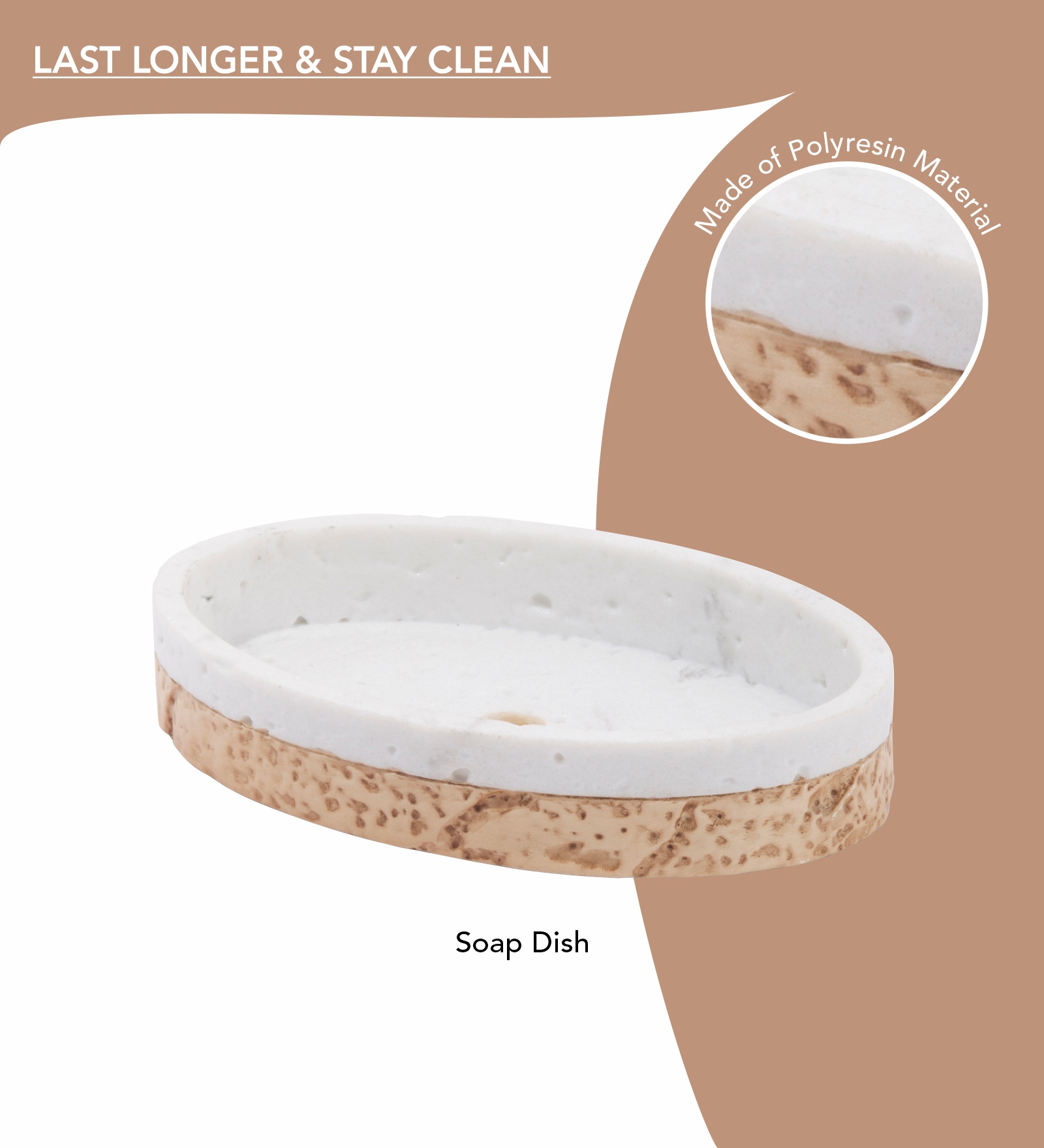 Vibe 4Pcs Bathroom Set Polyresin Bath Beige