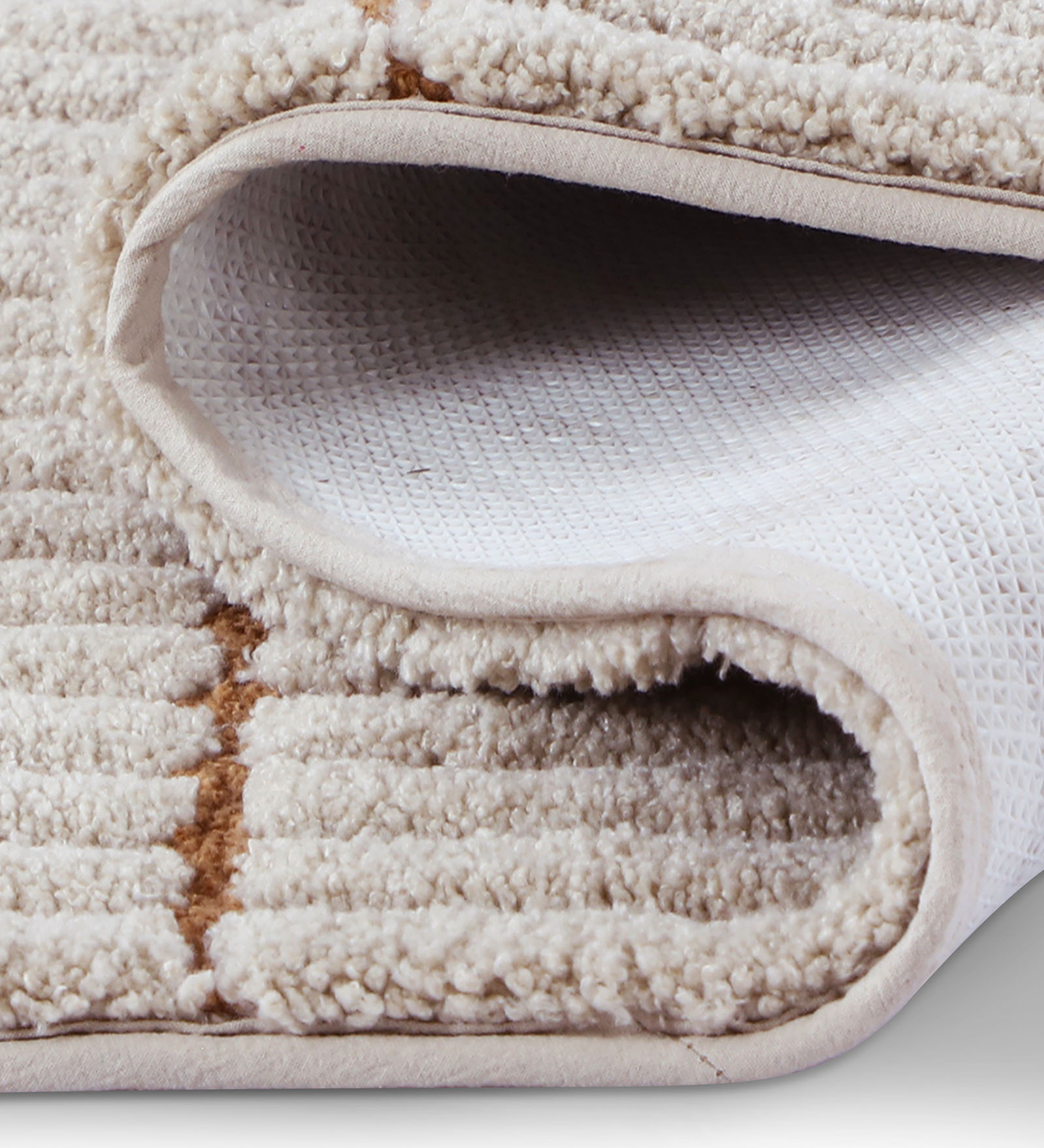 Hermosa Quick Dry Anti Skid Bath Mat Beige Brown