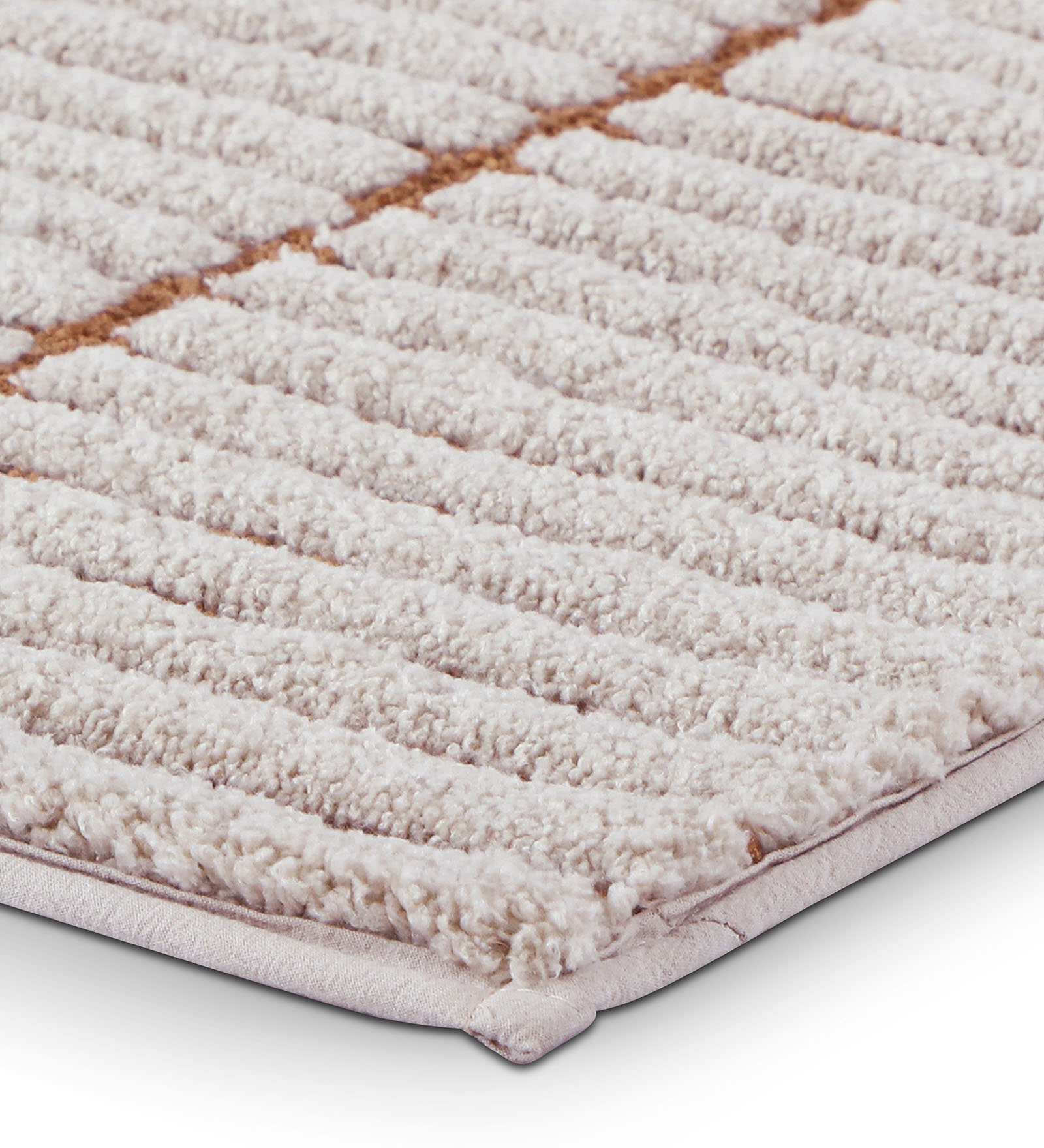 Hermosa Quick Dry Anti Skid Bath Mat Beige Brown