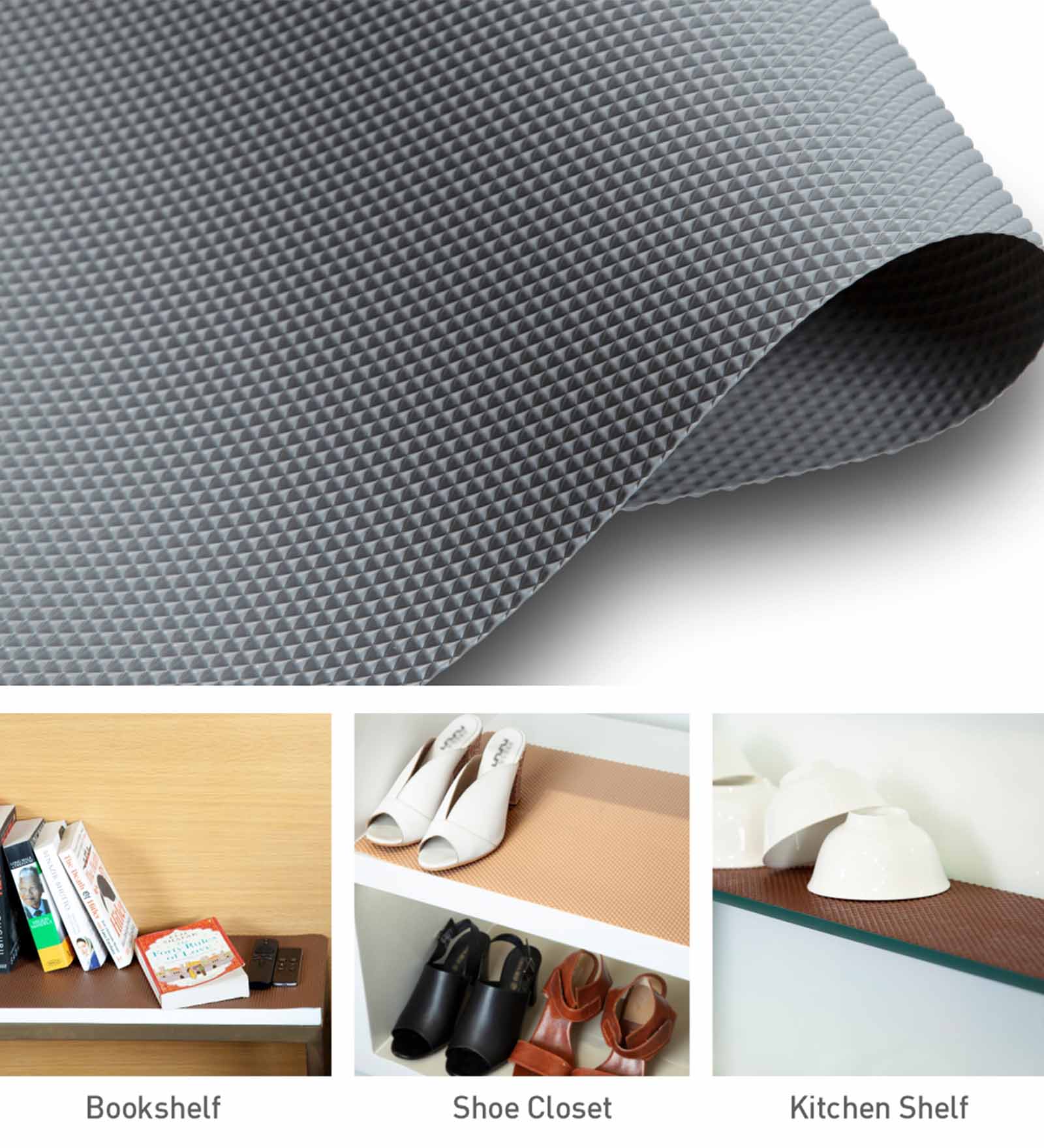 Rio PVC Shelf Liner Grey