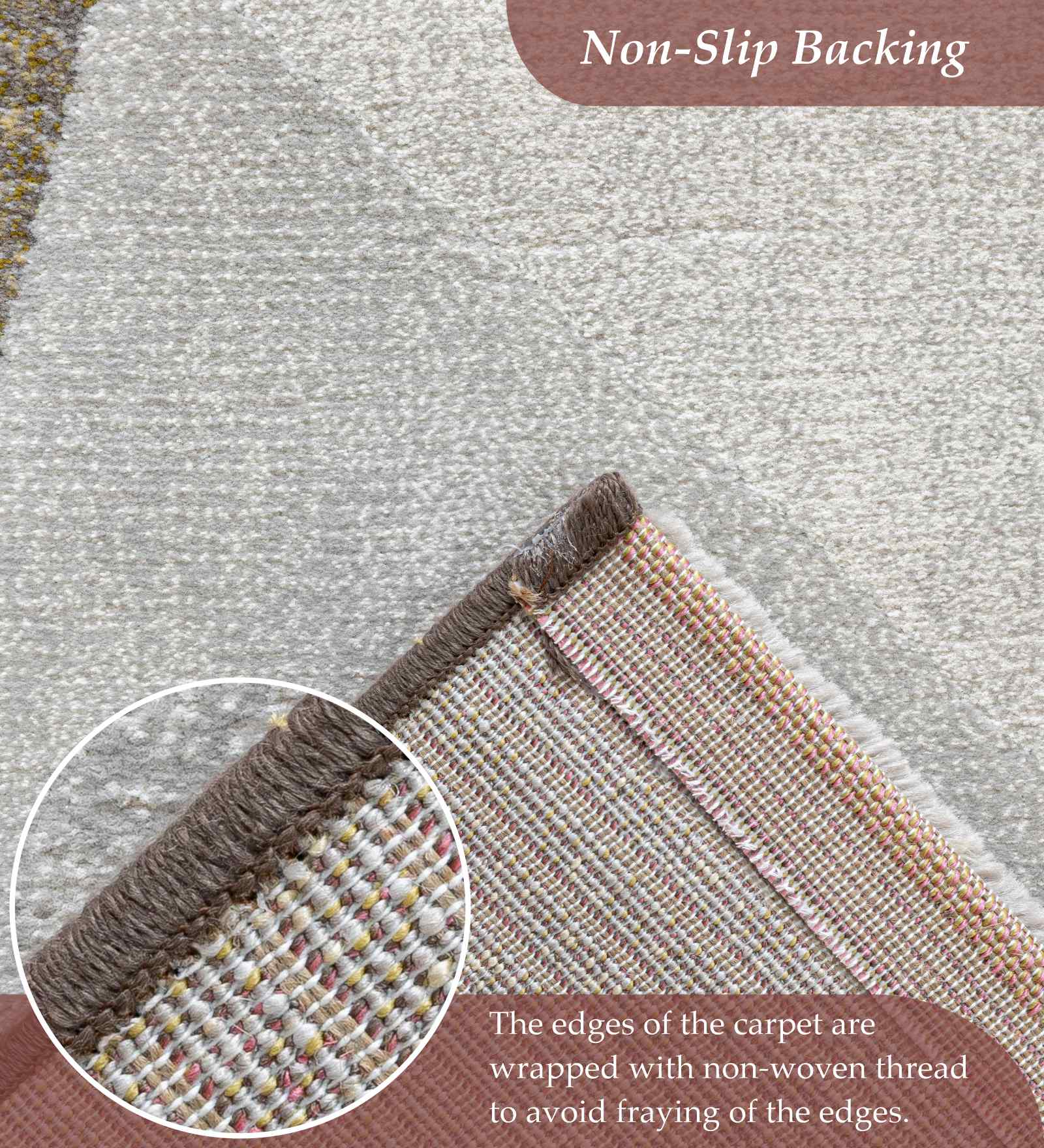 Aquarius Abstract Machine Made Runner Rust and Olive