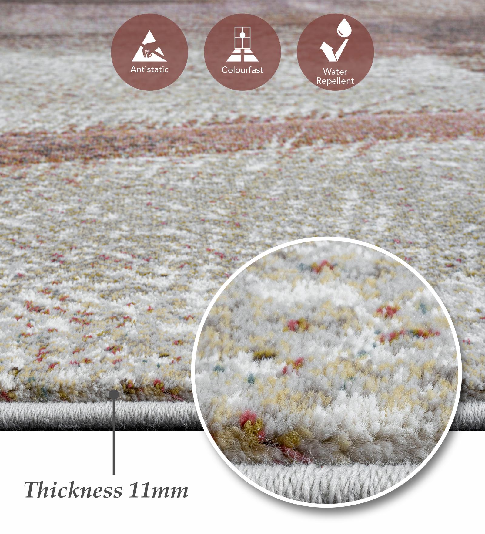 Aquarius Abstract Machine Made Runner Brown and Beige