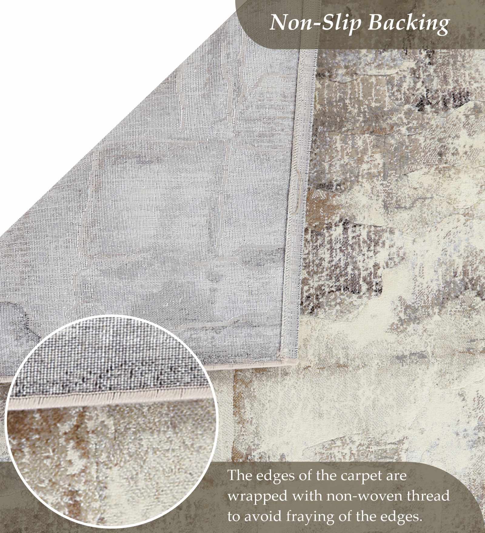 Aquarius Abstract Machine Made Carpet Brown