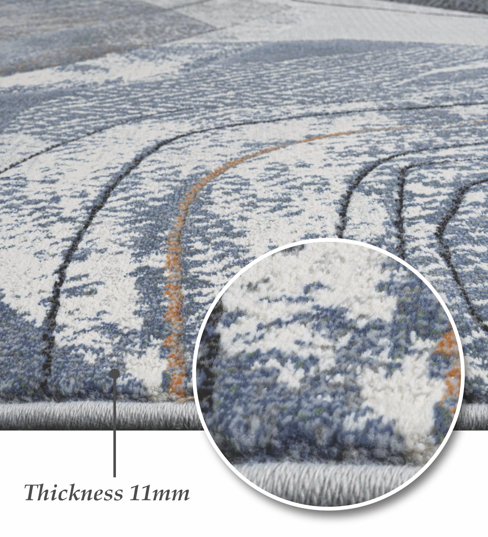 Aquarius Abstract Machine Made Carpet Blue