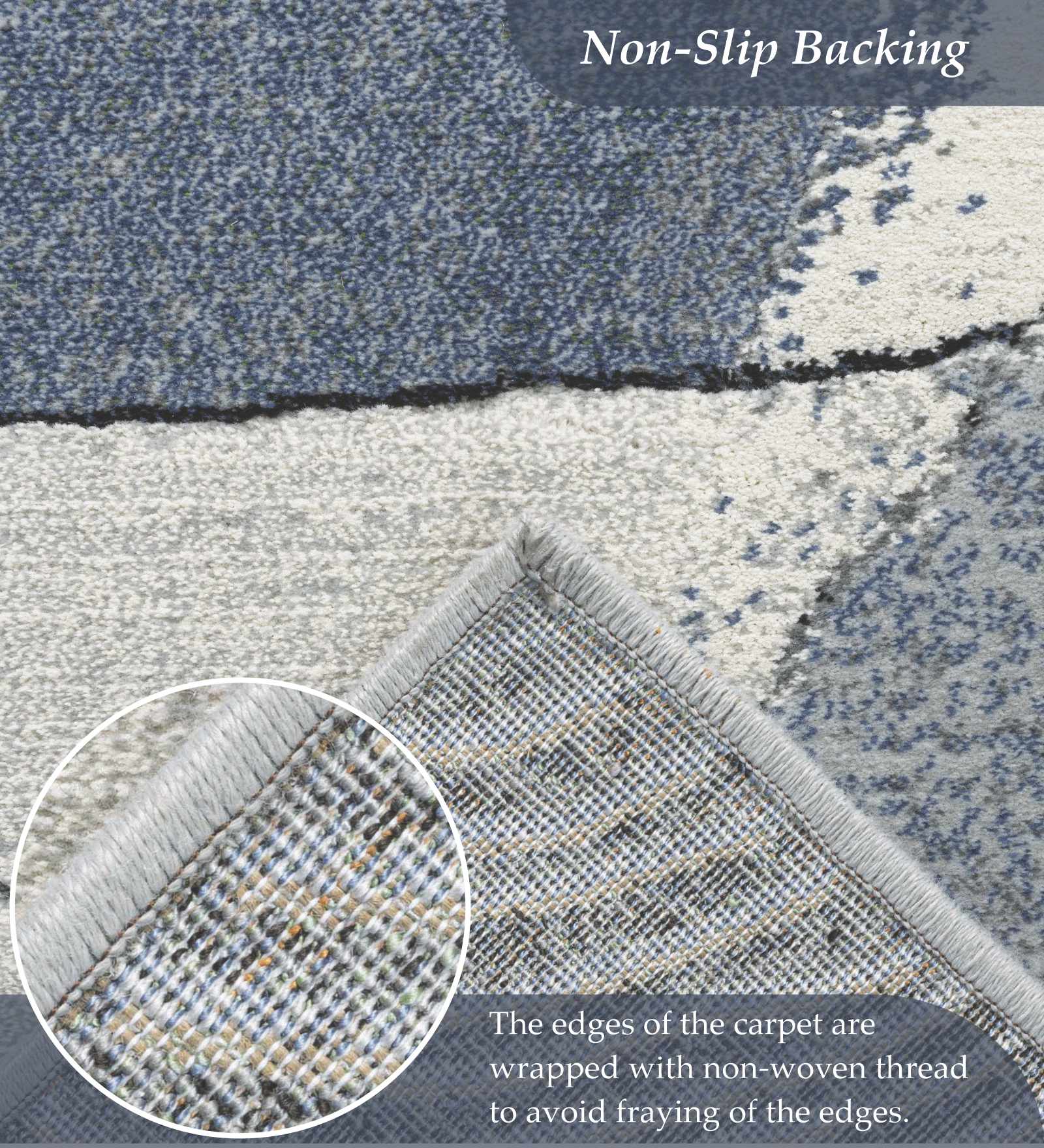 Aquarius Abstract Machine Made Carpet Blue