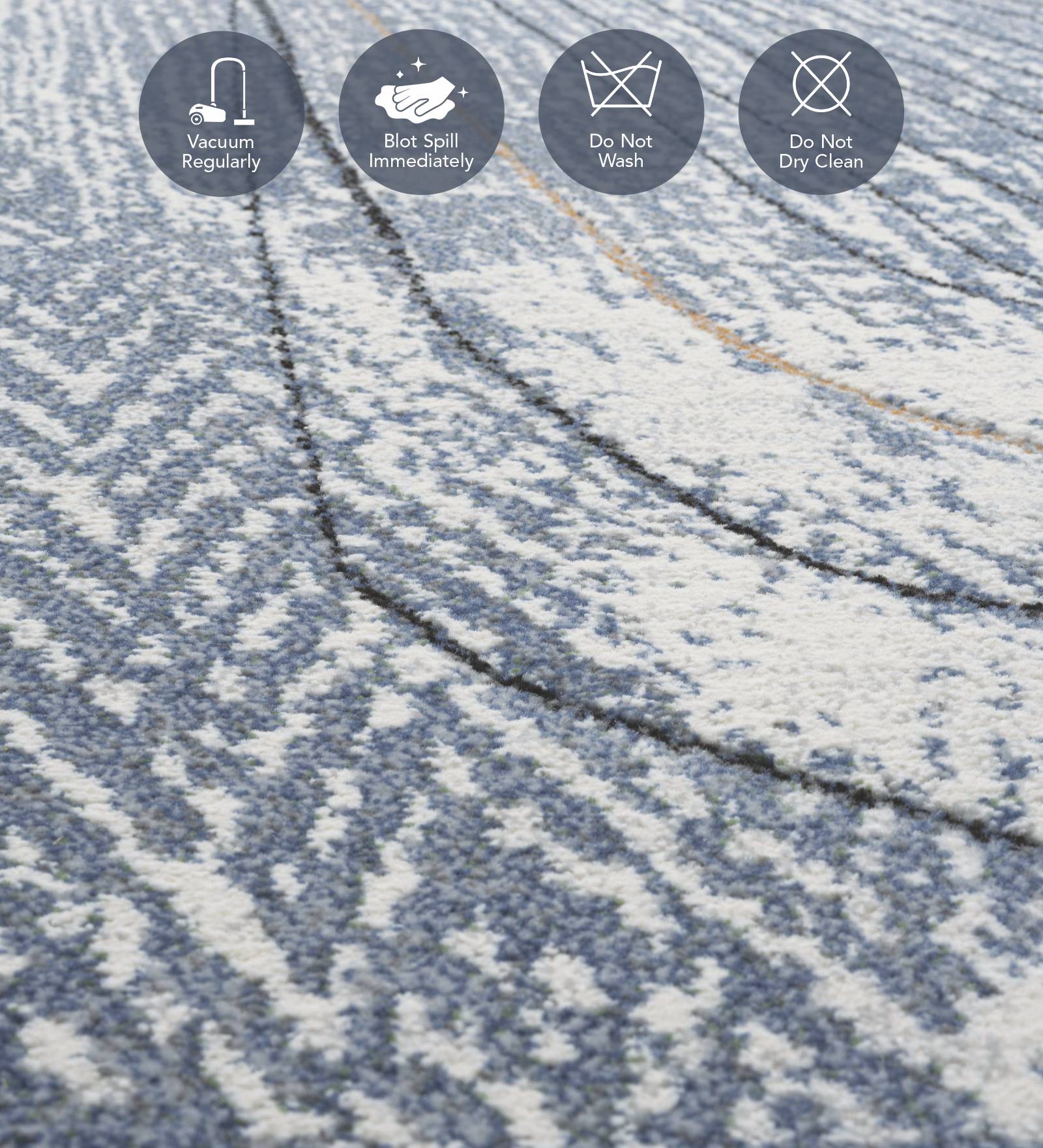 Aquarius Abstract Machine Made Carpet Blue