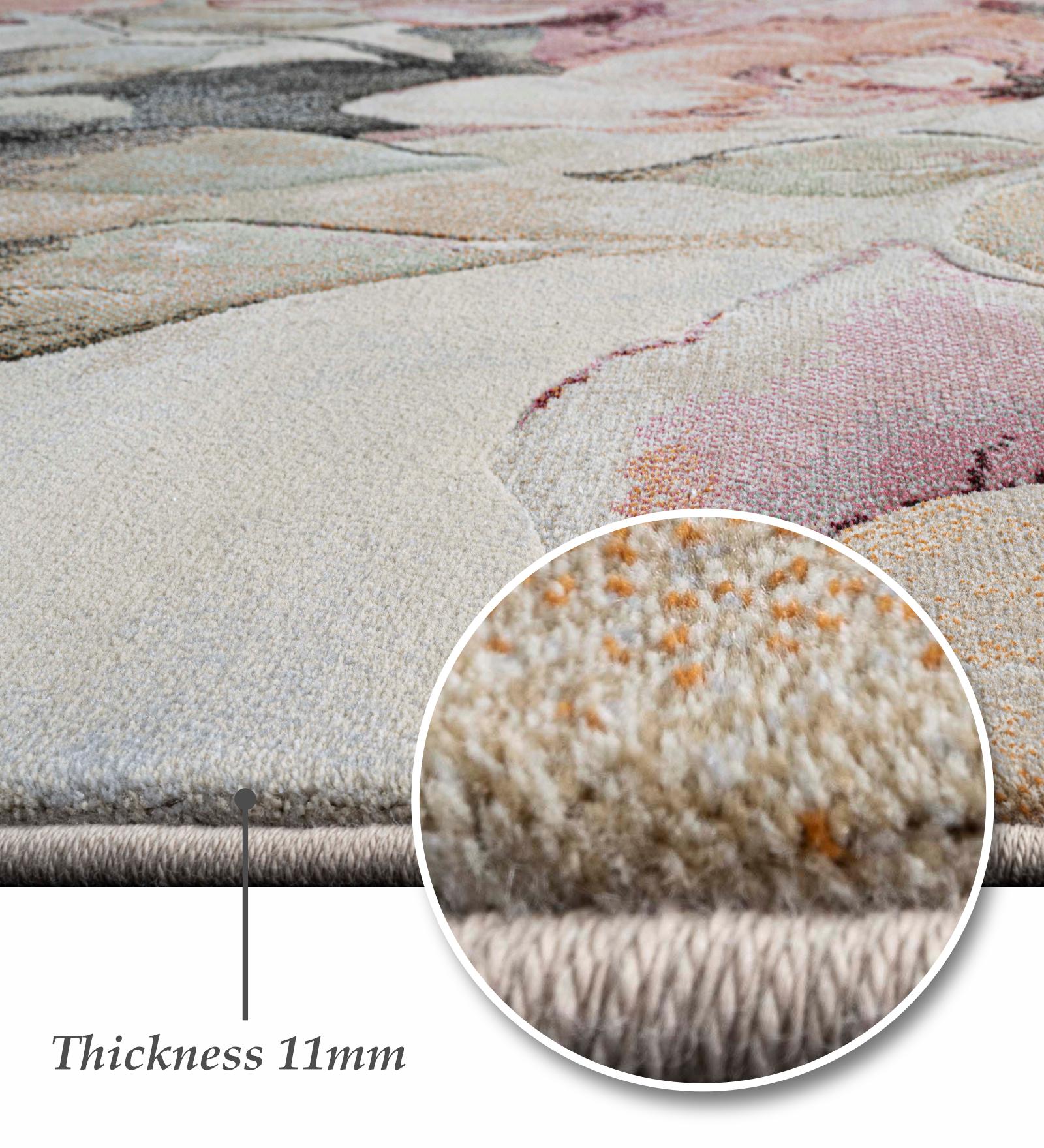 Aquarius Abstract Machine Made Carpet Olive