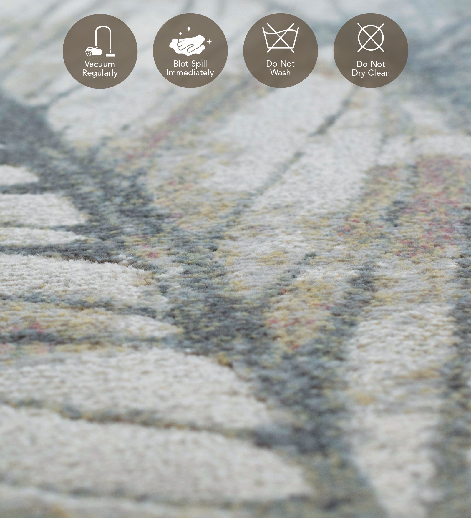 Aquarius Floral Machine Made Carpet Grey