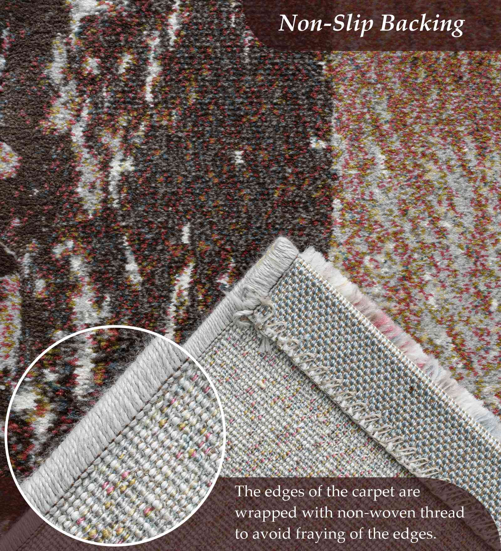 Aquarius Abstract Machine Made Carpet Brown and Beige