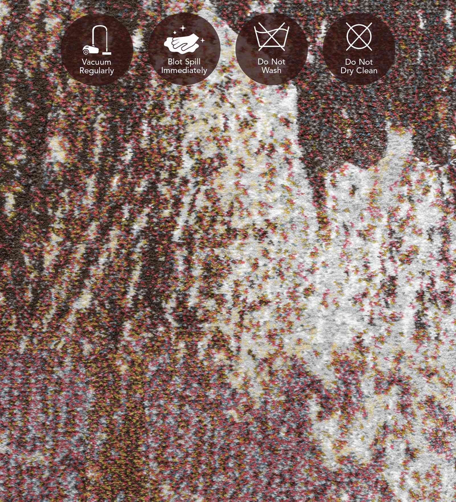 Aquarius Abstract Machine Made Carpet Brown and Beige