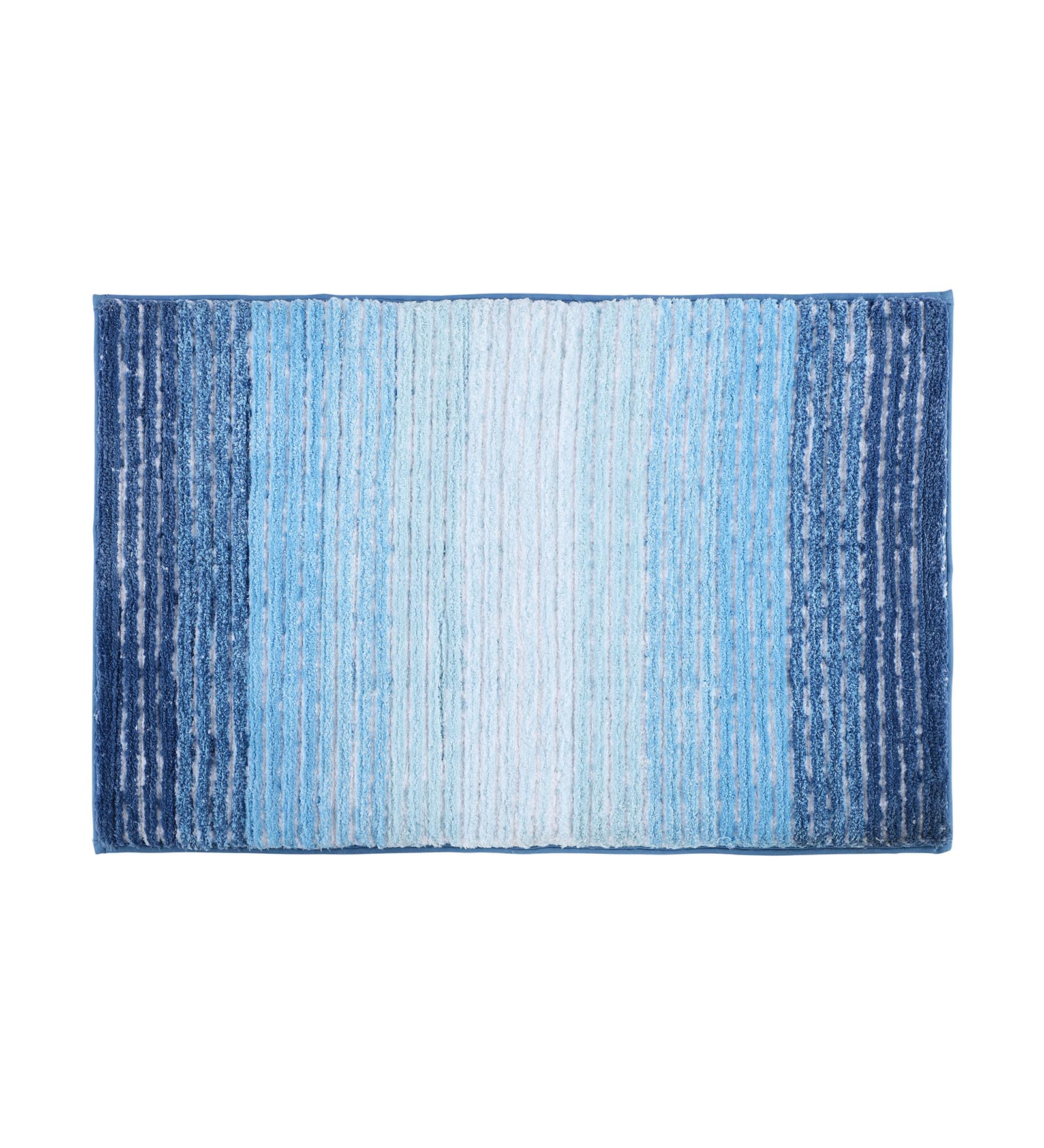Hermosa Quick Dry Anti Skid Striped Bath Mat Aqua
