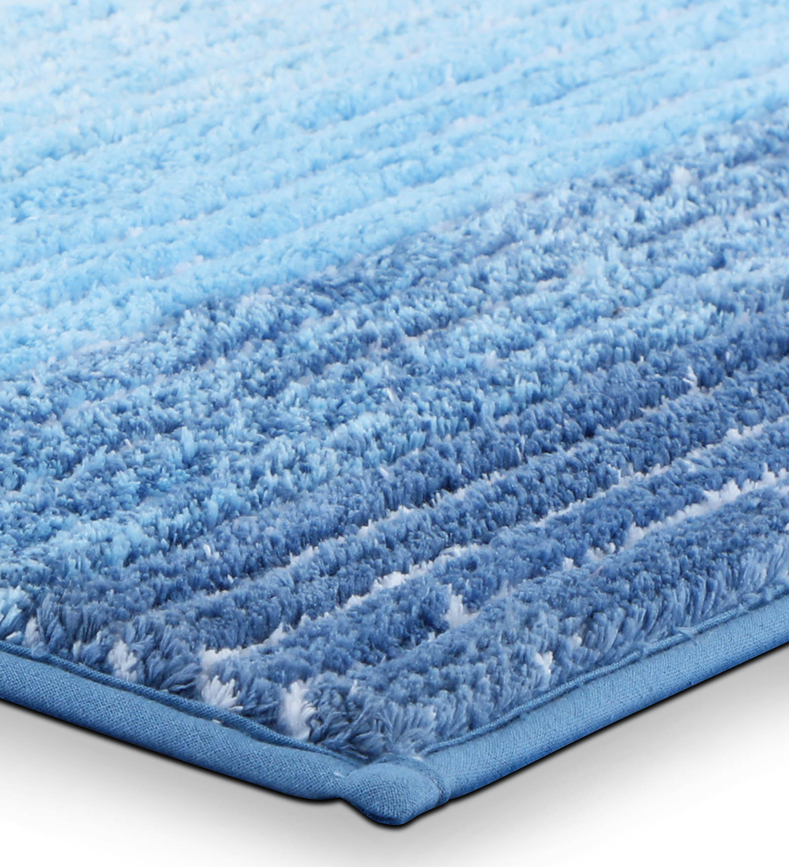 Hermosa Quick Dry Anti Skid Striped Bath Mat Aqua