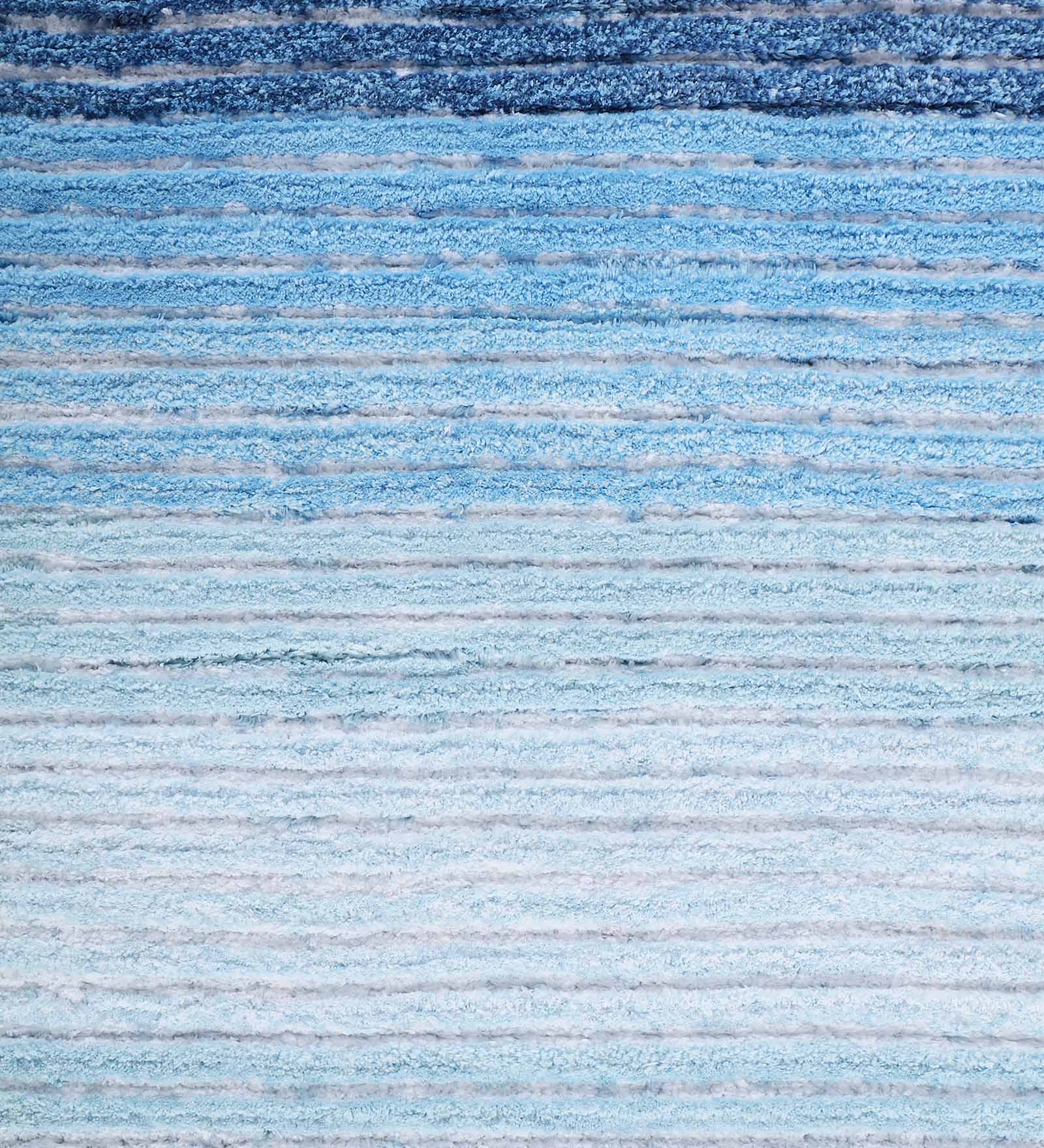 Hermosa Quick Dry Anti Skid Striped Bath Mat Aqua